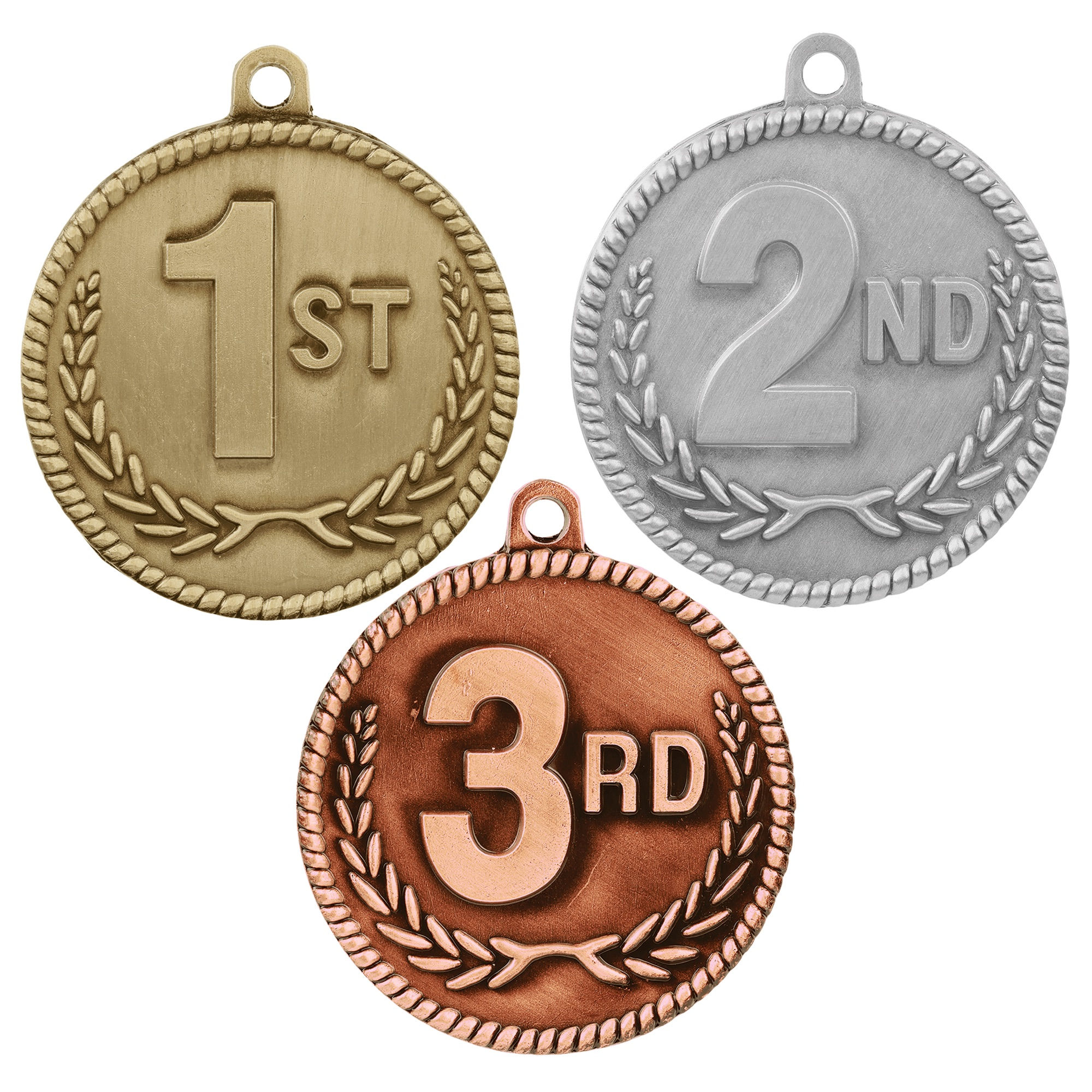 2" Place Medal High Relief with Ribbon