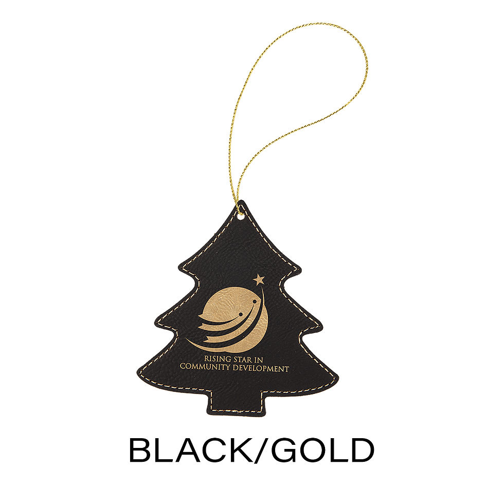 Thumbnail: Leatherette Tree Ornament with String | 9 Colors