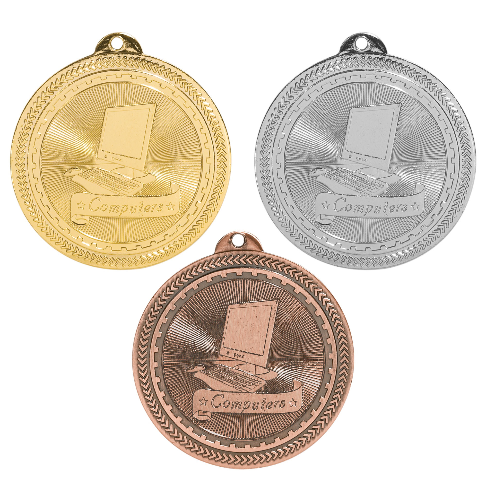 2" Computers BriteLazer Medal with Ribbon