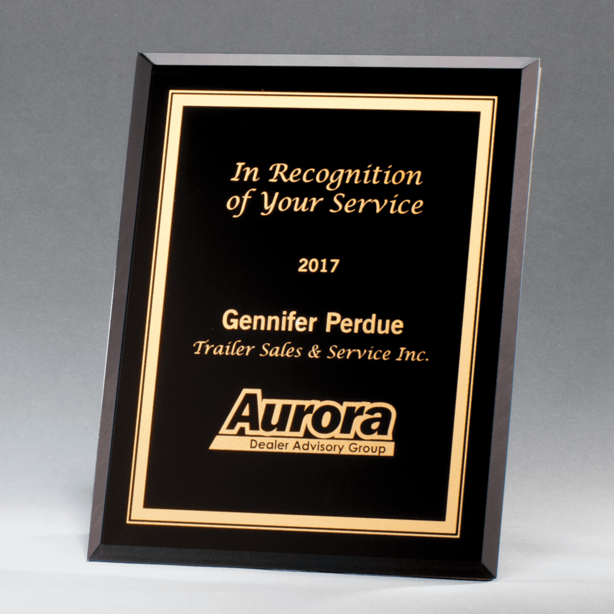 Black Glass Plaque with Gold or Silver Border & Easel Back | 3 Sizes