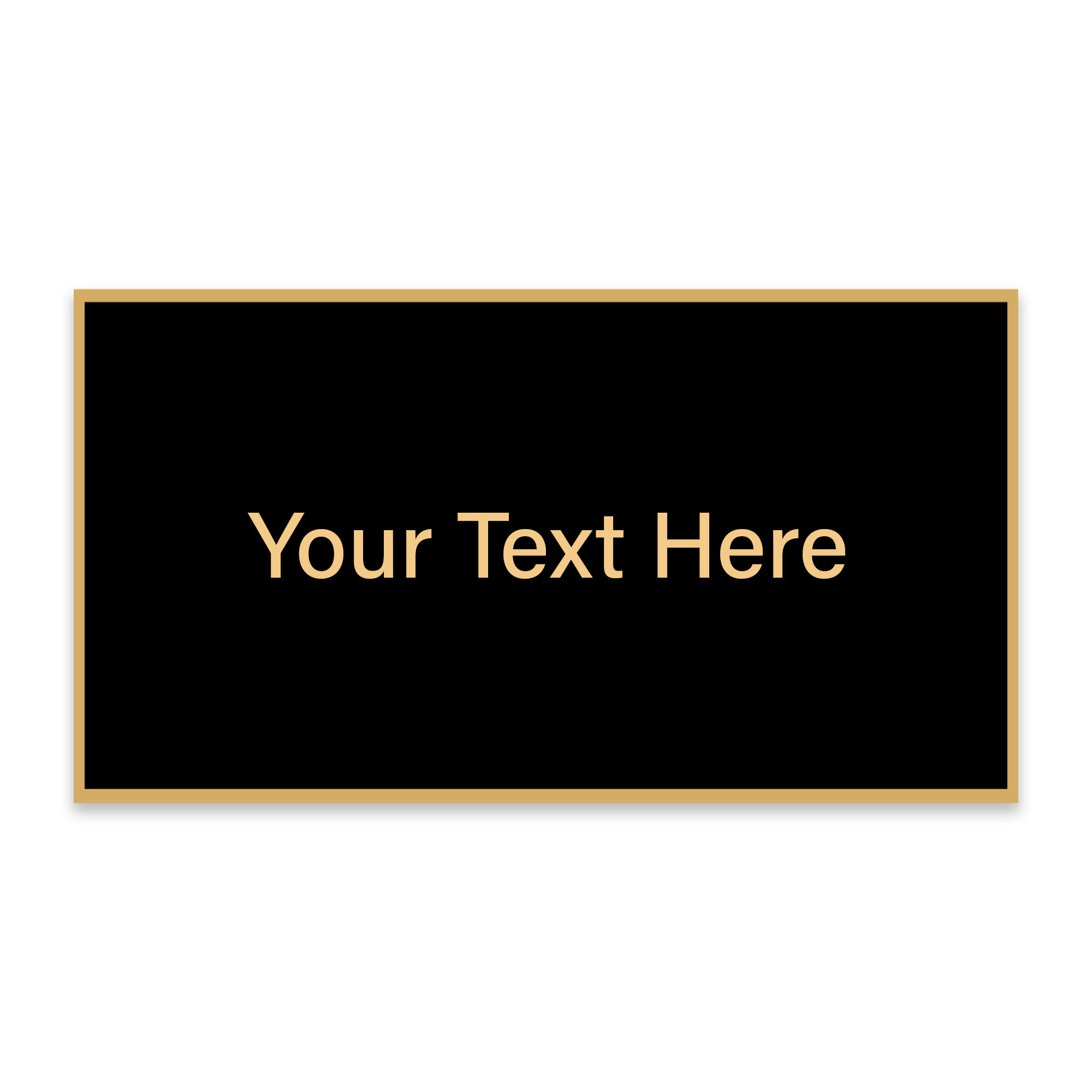 5” × 2.75” Black Brass Plaque Plate with Gold Border | Adhesive Back