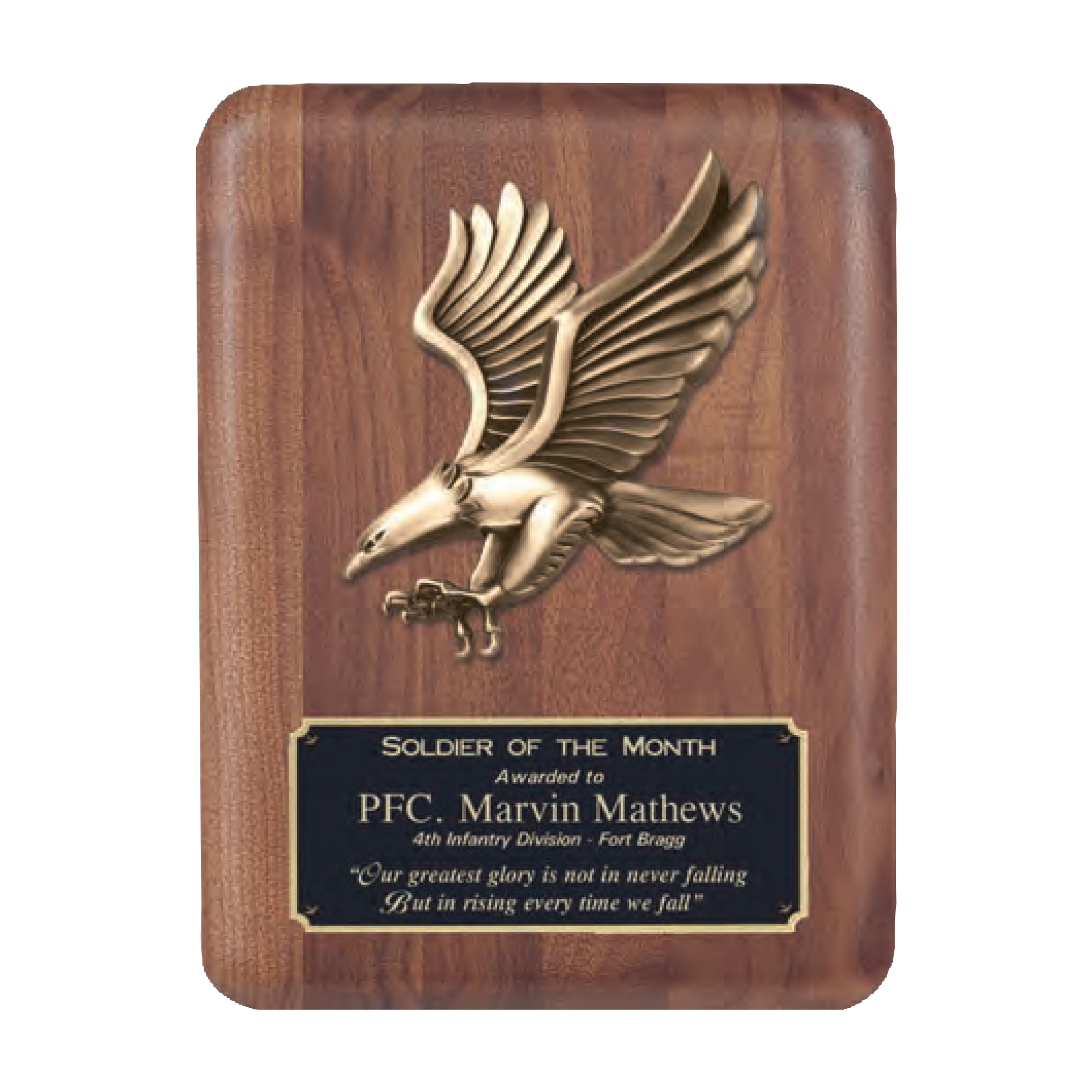 Barhill Solid American Walnut Eagle Plaque | 2 Sizes