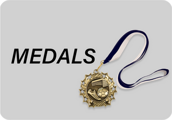 Medals and award medallions for achievement, recognition, sports, and special events.