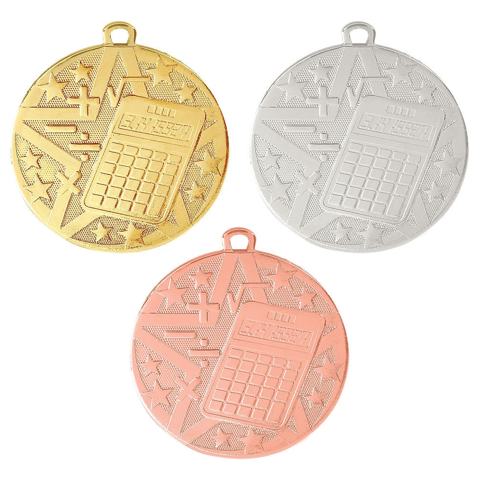 Thumbnail: 2” Math Superstar Medal with Ribbon