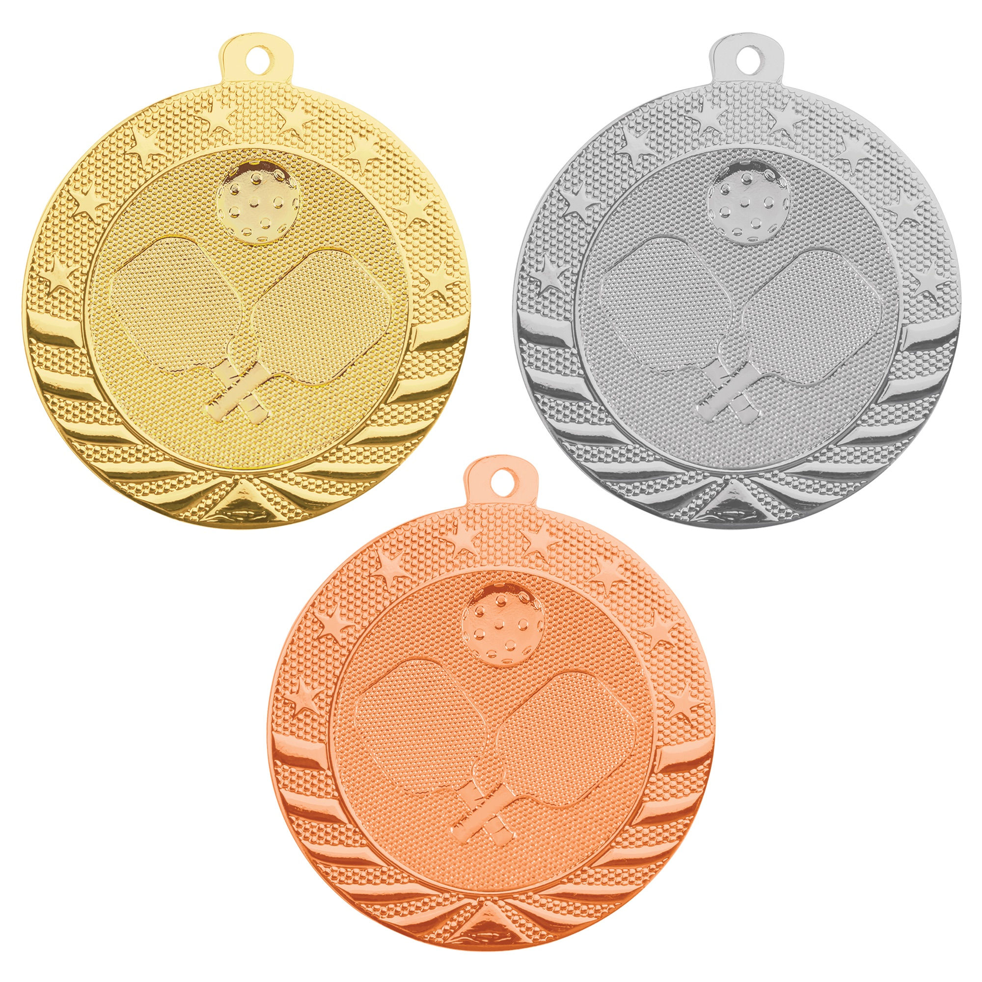 2” Pickleball Starbrite Medal with Ribbon