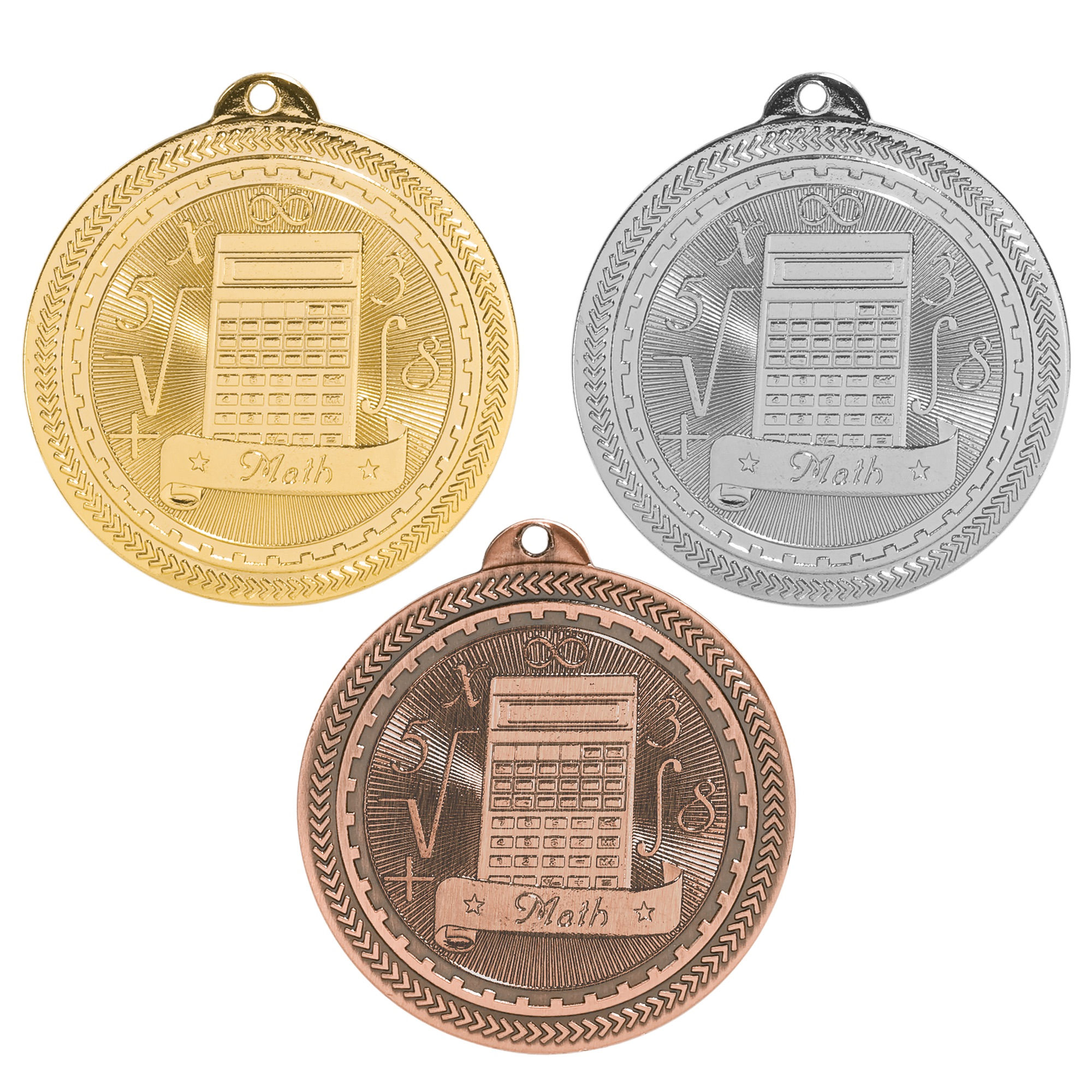 2" Math BriteLazer Medal with Ribbon