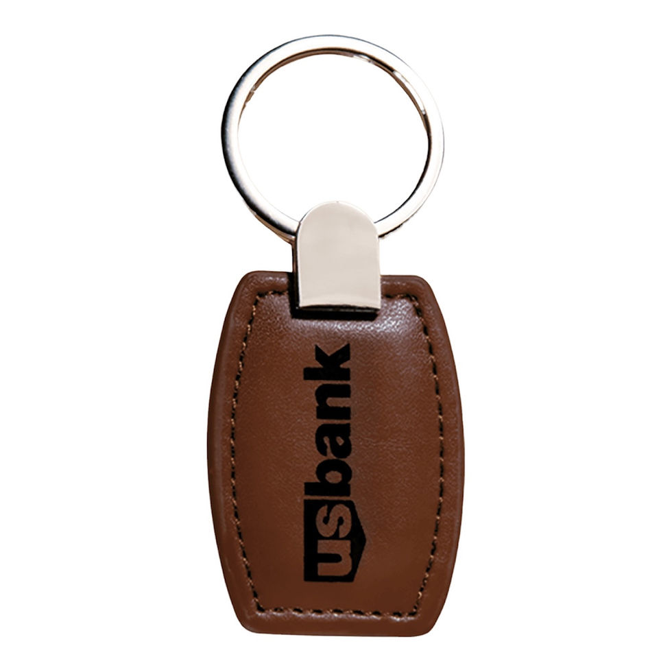 Thumbnail: 1.375” x 3.375” Leather Key Ring with Silver Hardware