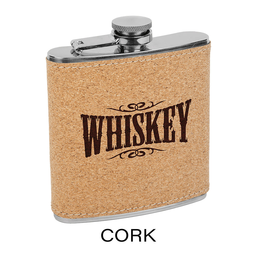 Thumbnail: 6 oz Leatherette Stainless Steel Flask | 13 Colors