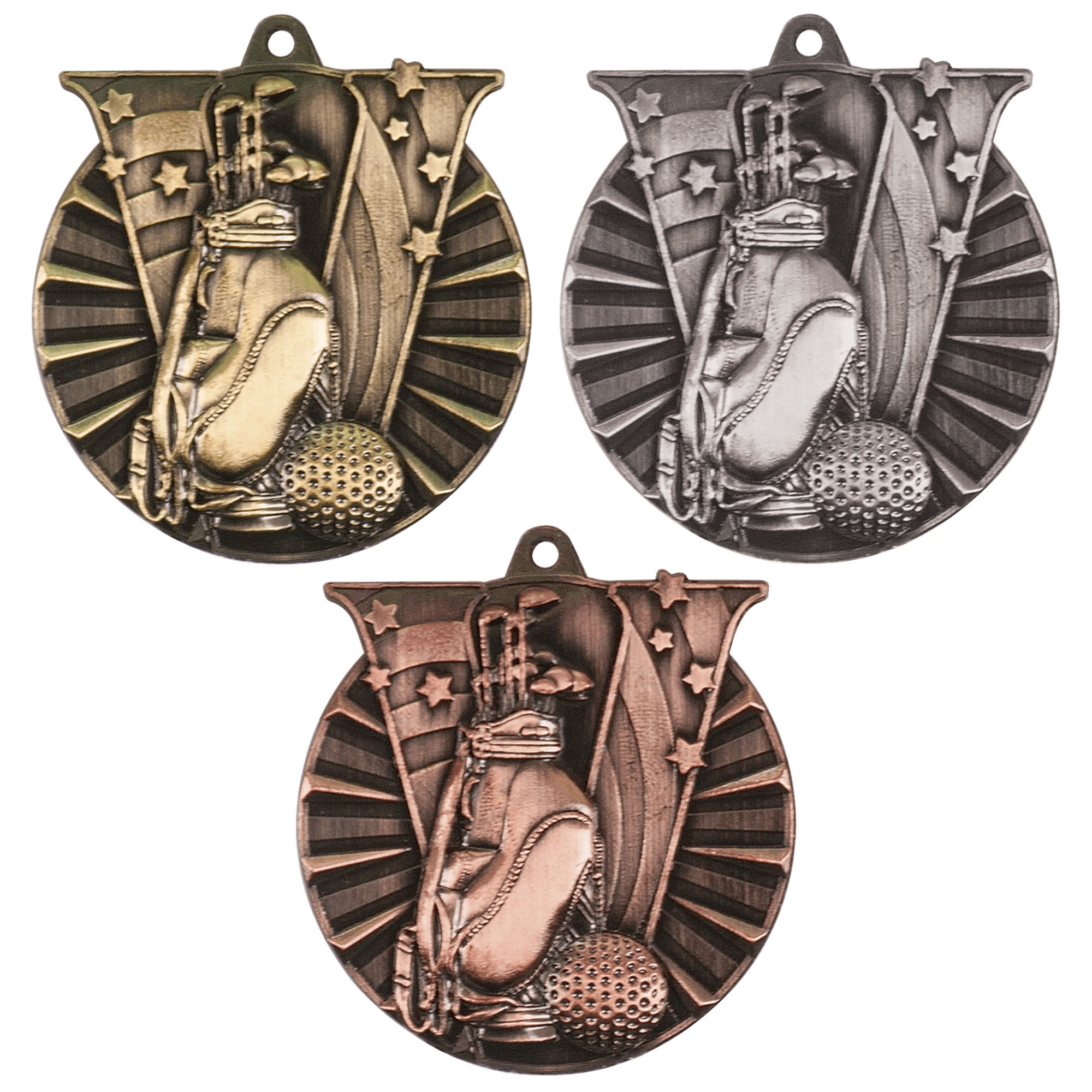 2” Golf Victory Medal with Ribbon