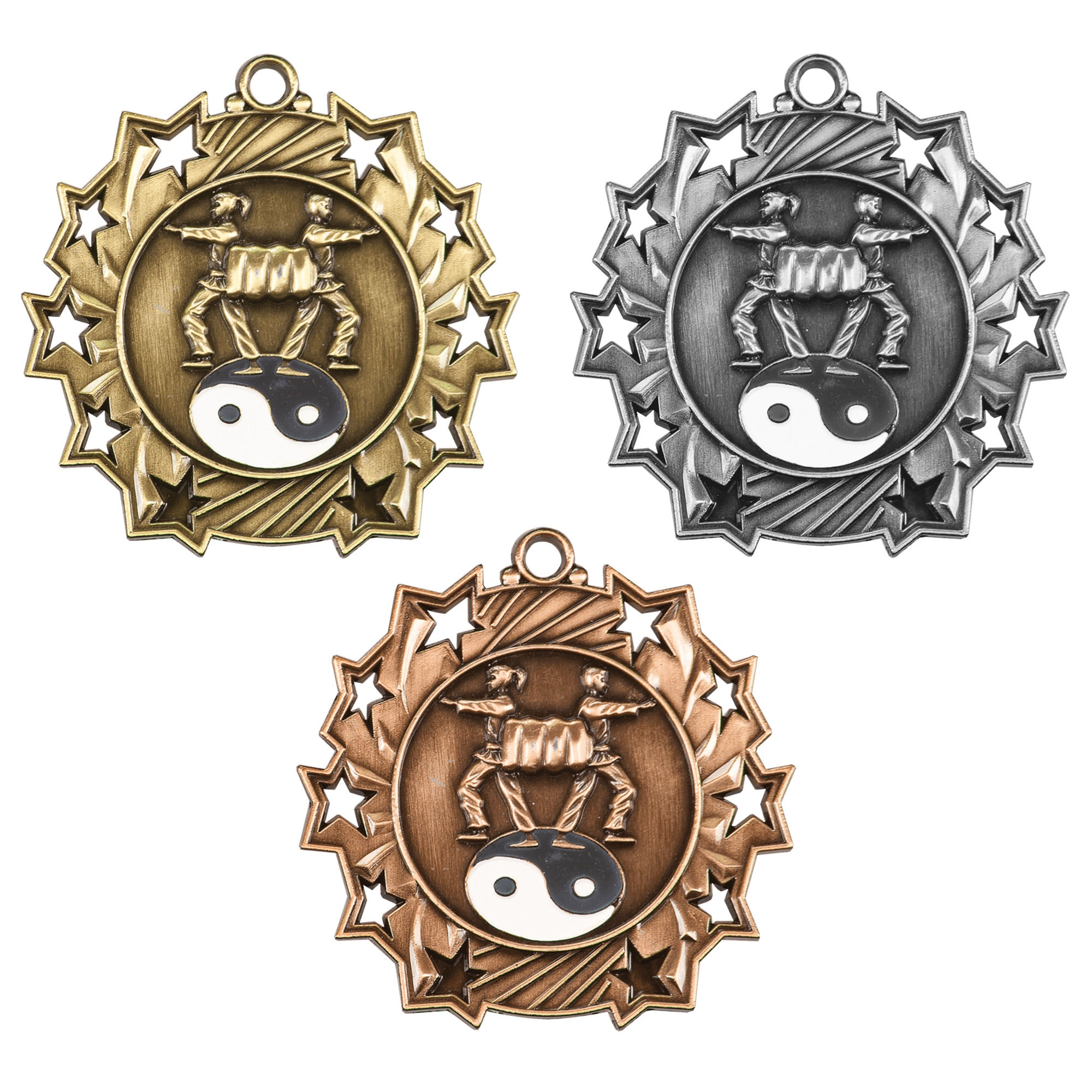 2.25” Martial Arts Ten Star Medal with Ribbon