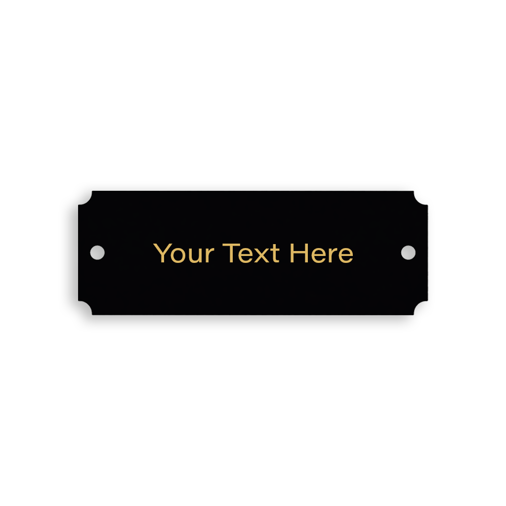 3” x 1” Black Brass Engraving Plate with 2 Screws
