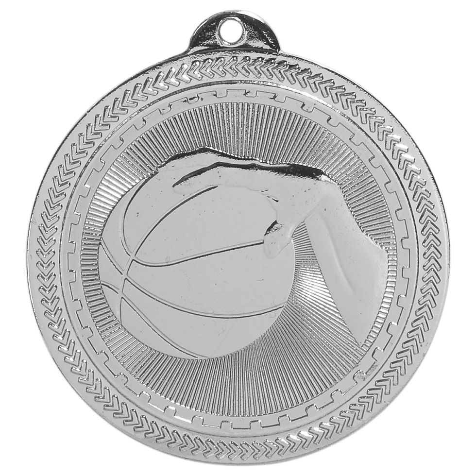 Thumbnail: 2” Basketball BriteLazer Medal with Ribbon