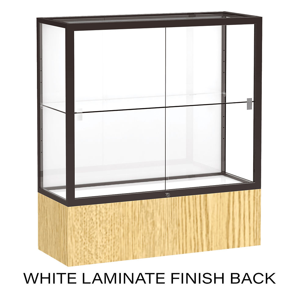 Thumbnail: Reliant Display Case | Light Oak Vinyl Finish, Dark Bronze Frame (40” x 36”)