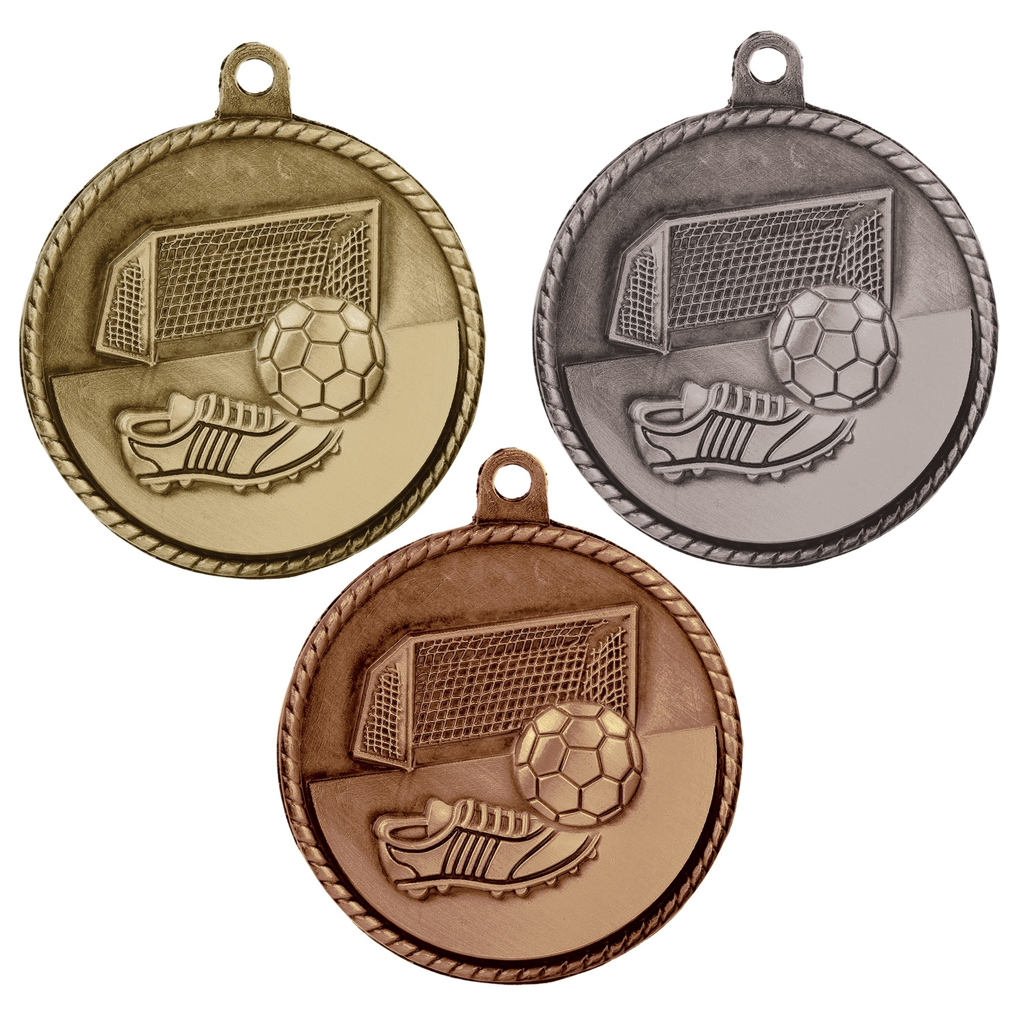 2" Soccer High Relief Medal with Ribbon