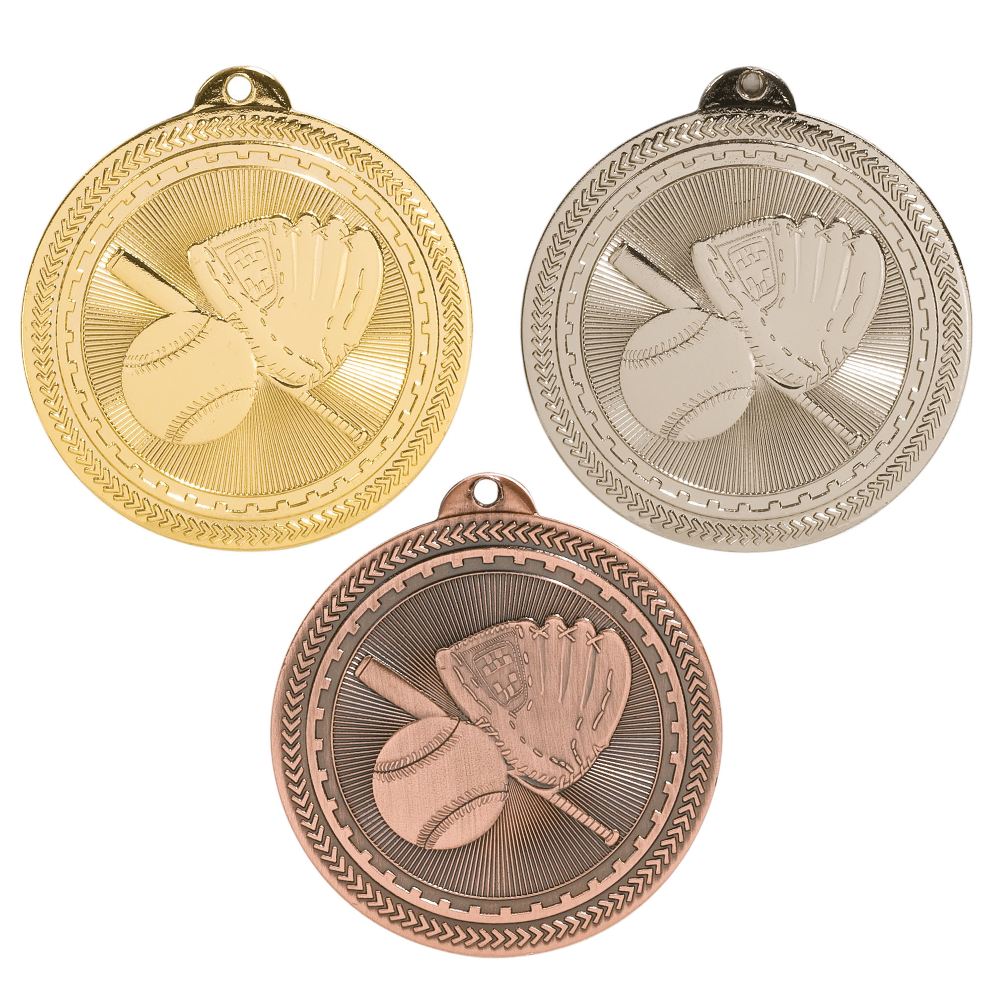 2" Baseball / Softball BriteLazer Medal with Ribbon