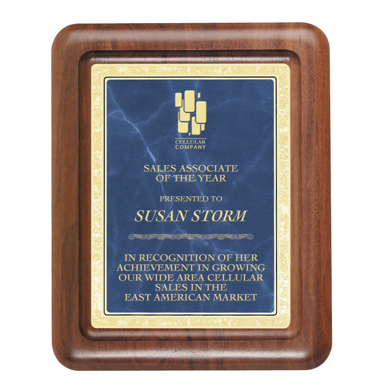 Silhouette Series Blue Brass Recognition Plaque | 2 Sizes