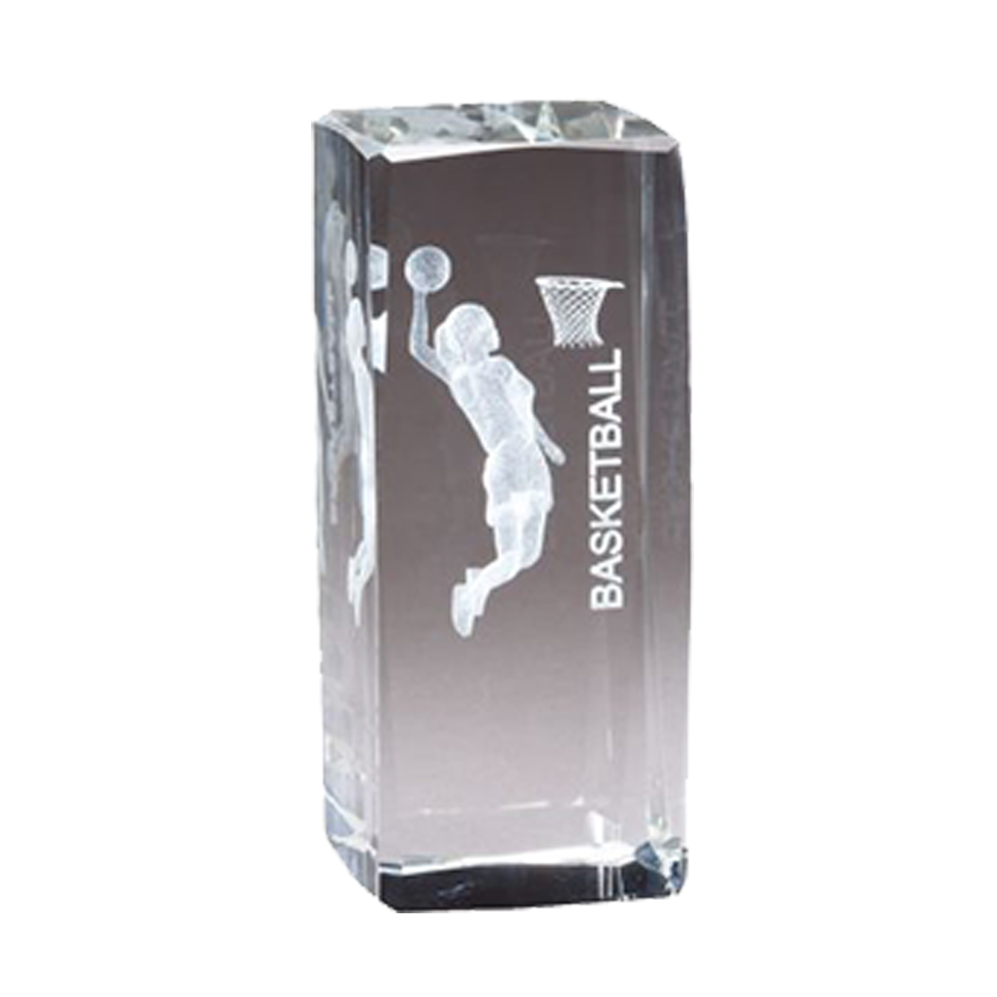 4.5” x 2” Basketball Female Sport Crystal Trophy