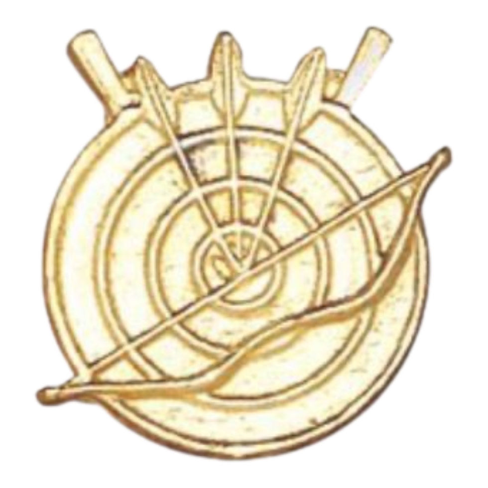 Thumbnail: Gold Archery Metal Chenille Letter Insignia Pin