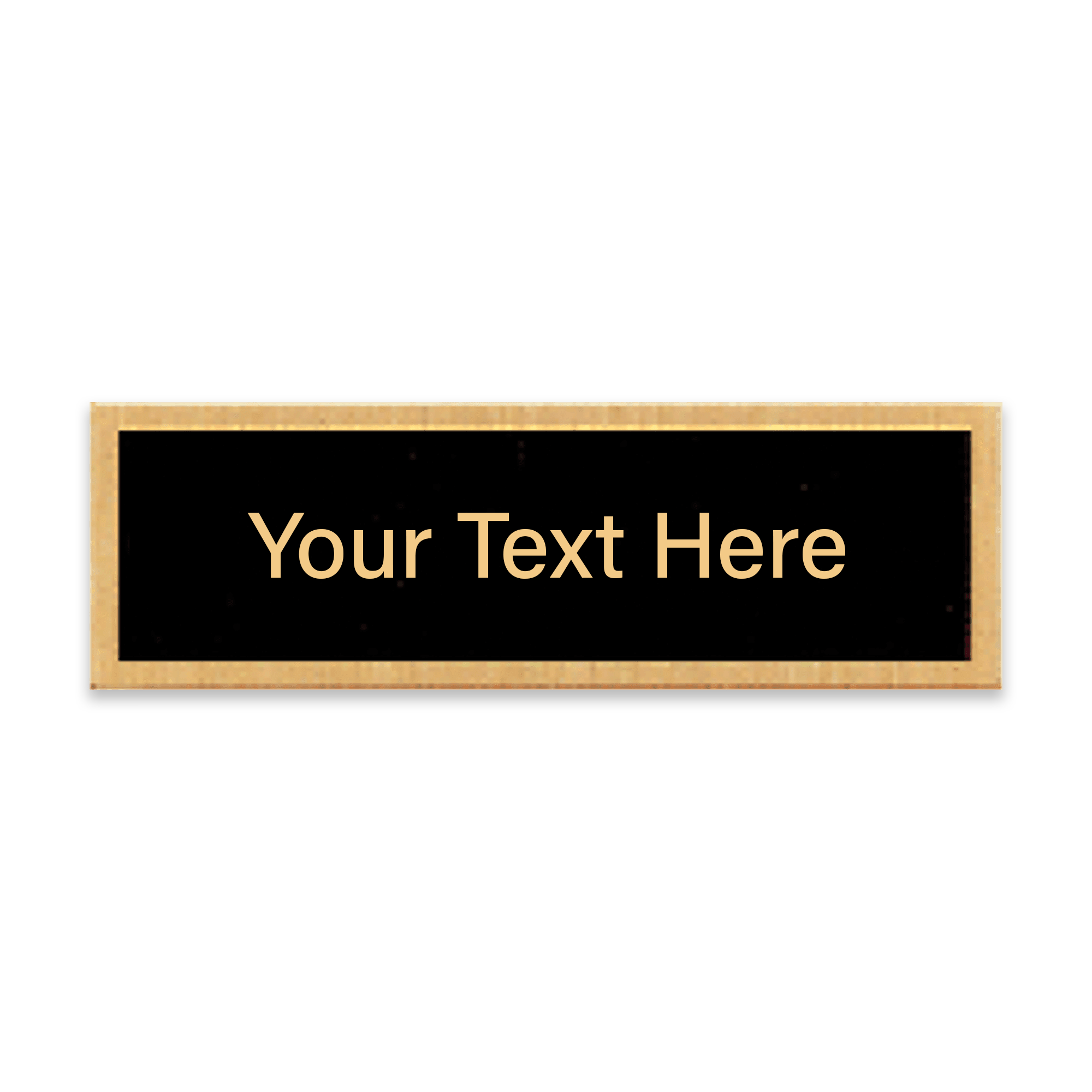 2.75” × 0.875” Black Plate with Gold Border with Adhesive Backing