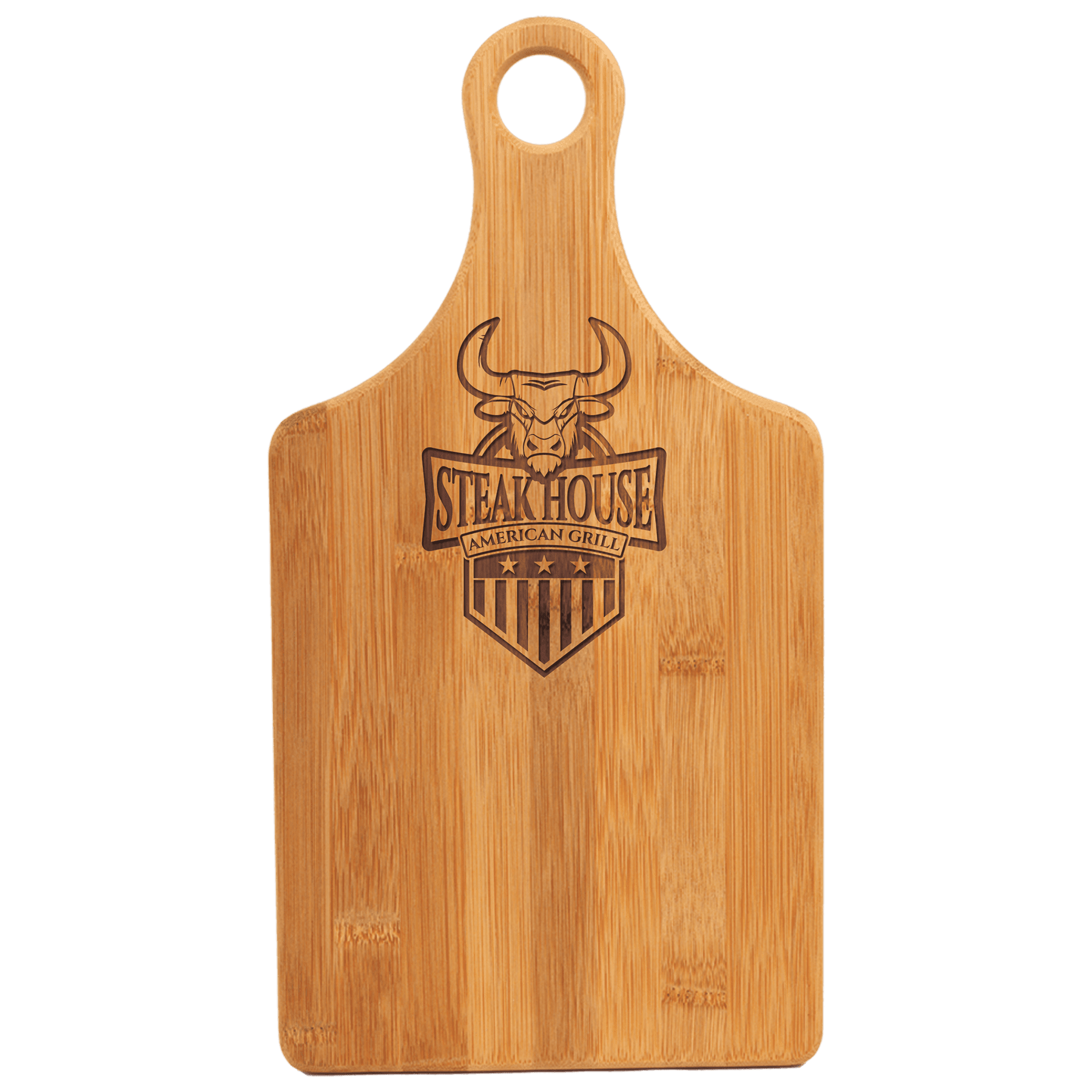 13.5” x 7” Bamboo Paddle Shaped Cutting Board