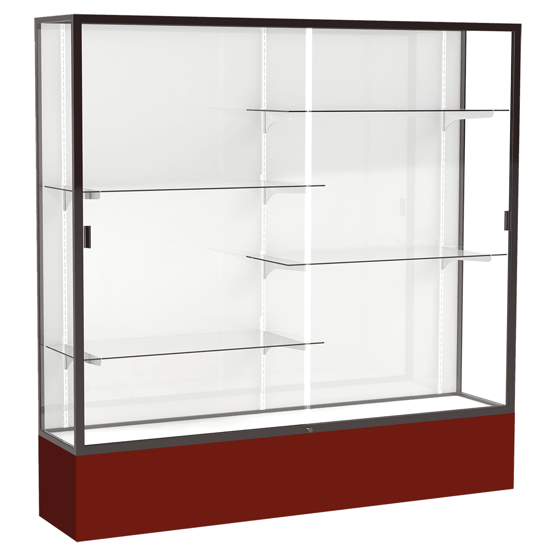 72” x 72” Spirit Series Display Case | Maroon Laminate