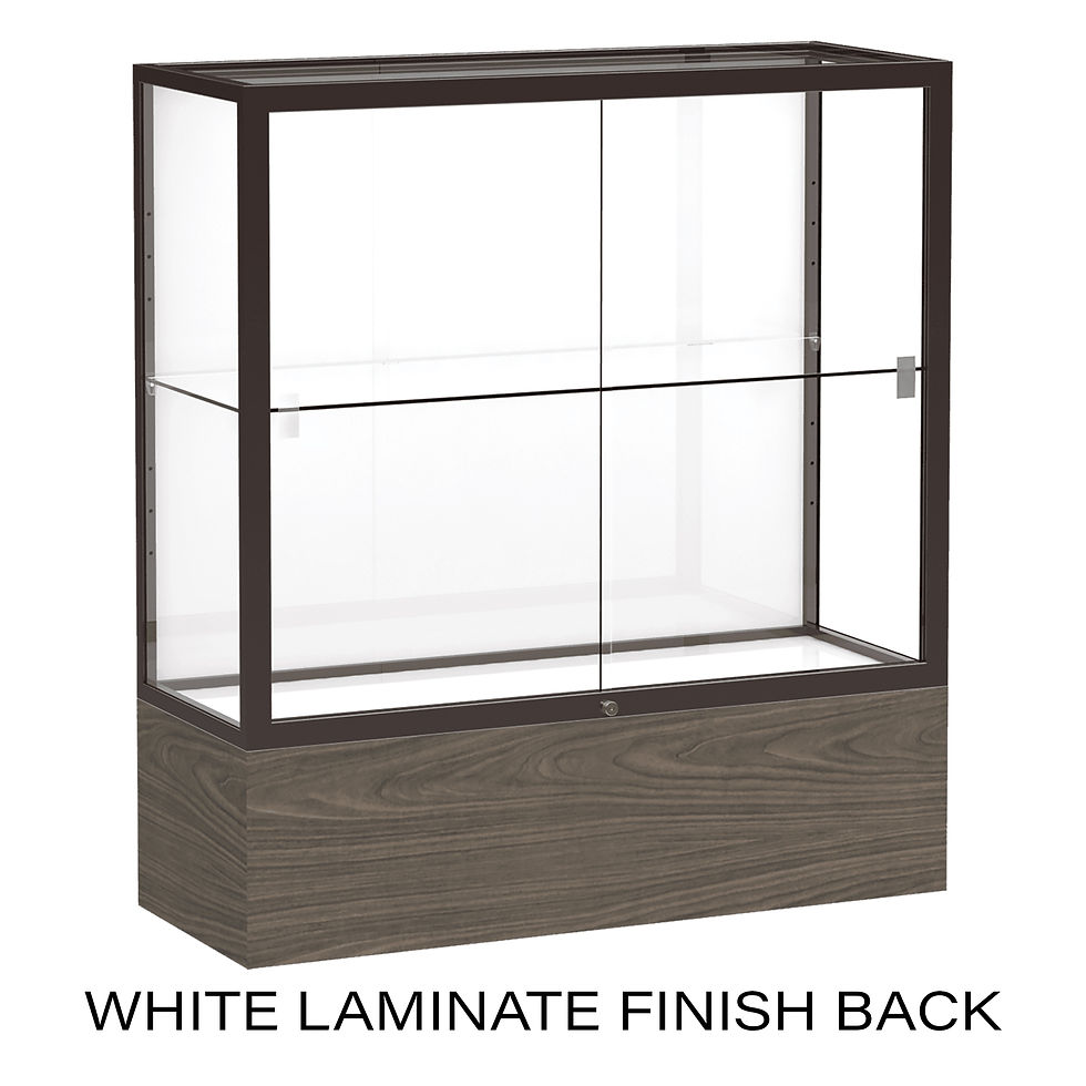 Thumbnail: Reliant Display Case | Walnut Vinyl Finish, Dark Bronze Frame (40” x 36”)