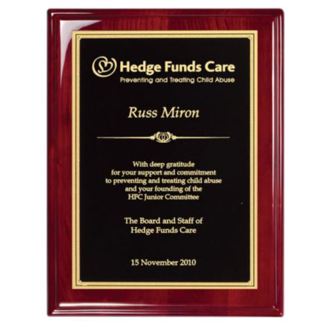 Barhill Rosewood Piano-Finish Plaque with Black Plate | 2 Sizes