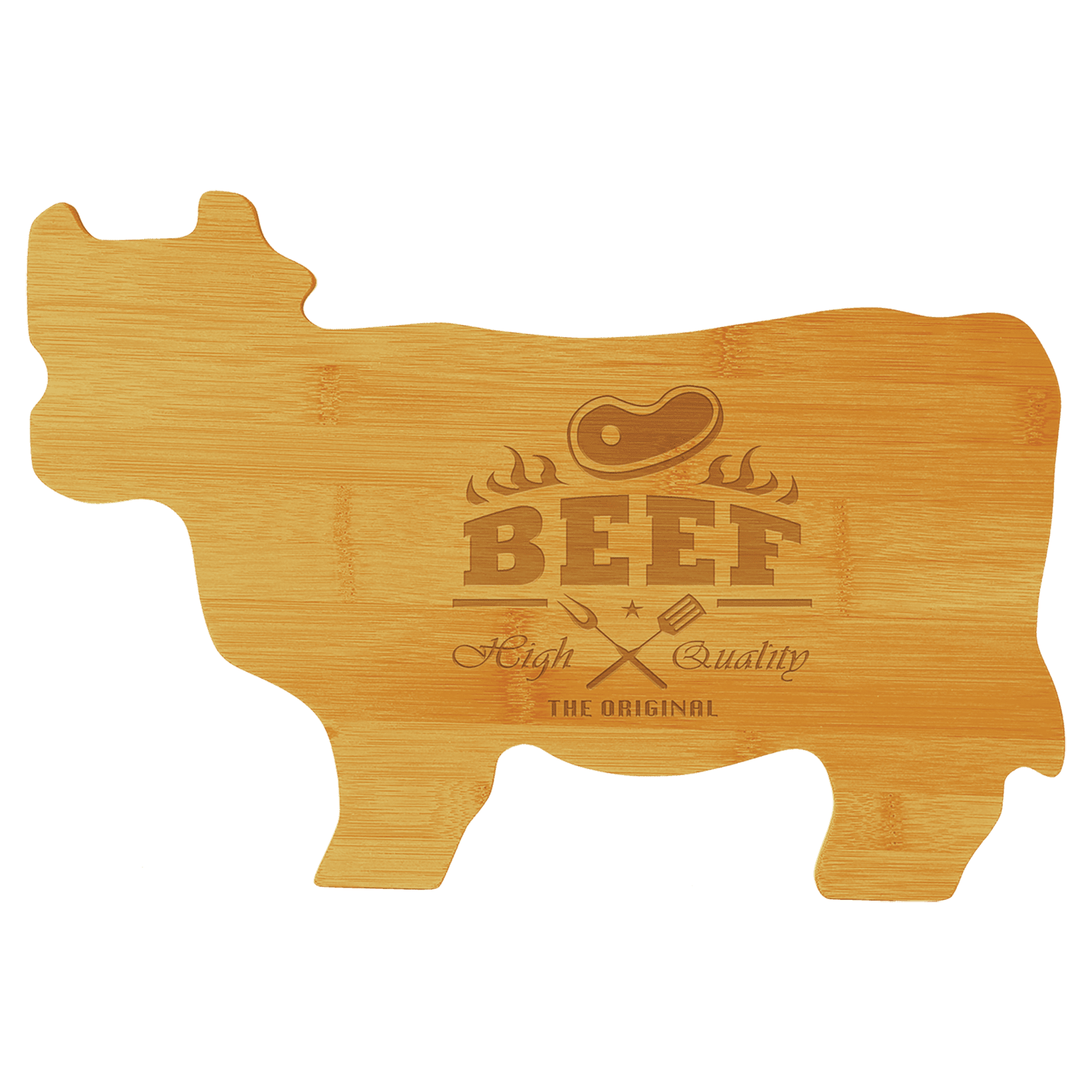 14.75” x 9.75” Bamboo Cow Shaped Cutting Board