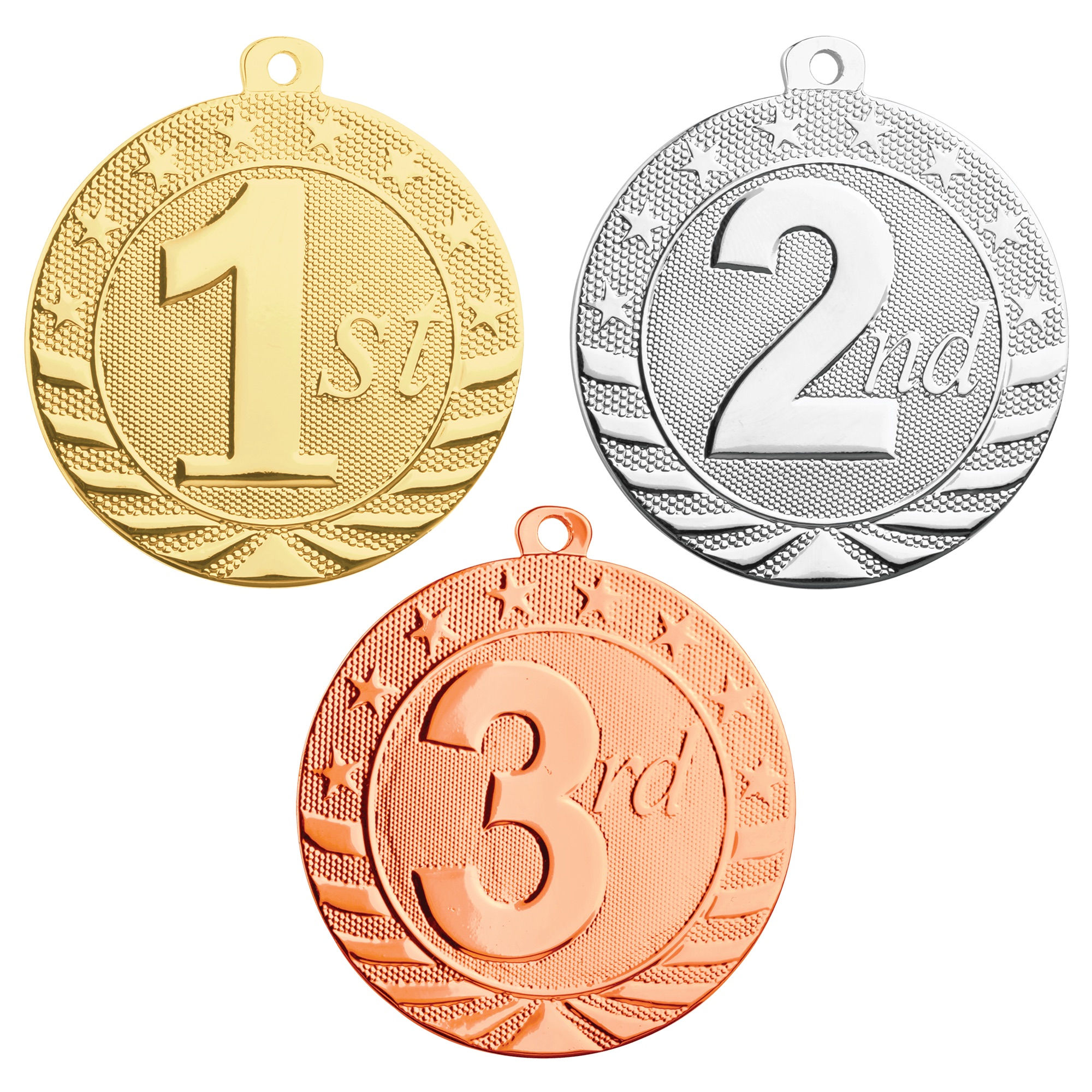 2.75” Place Medals Starbrite Medal with Ribbon