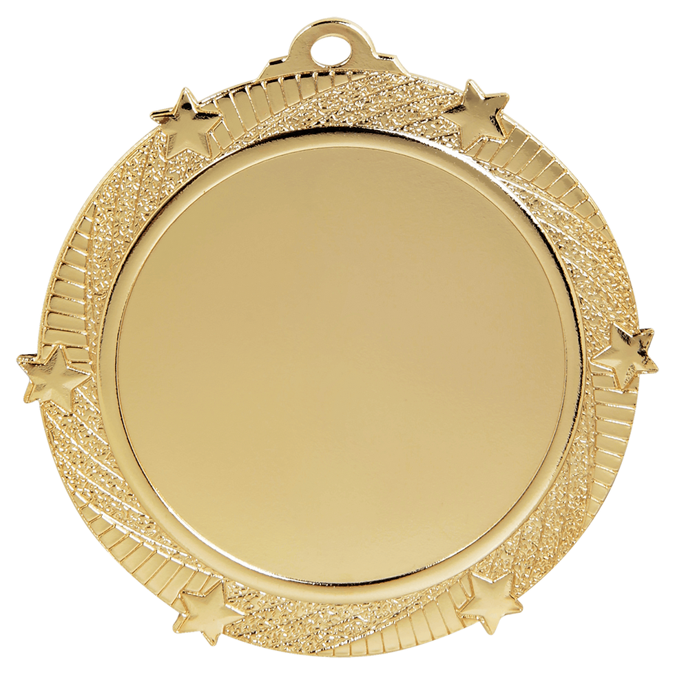 Thumbnail: 2.75” 6-Star Insert Medal with Ribbon, Engraved Insert Included