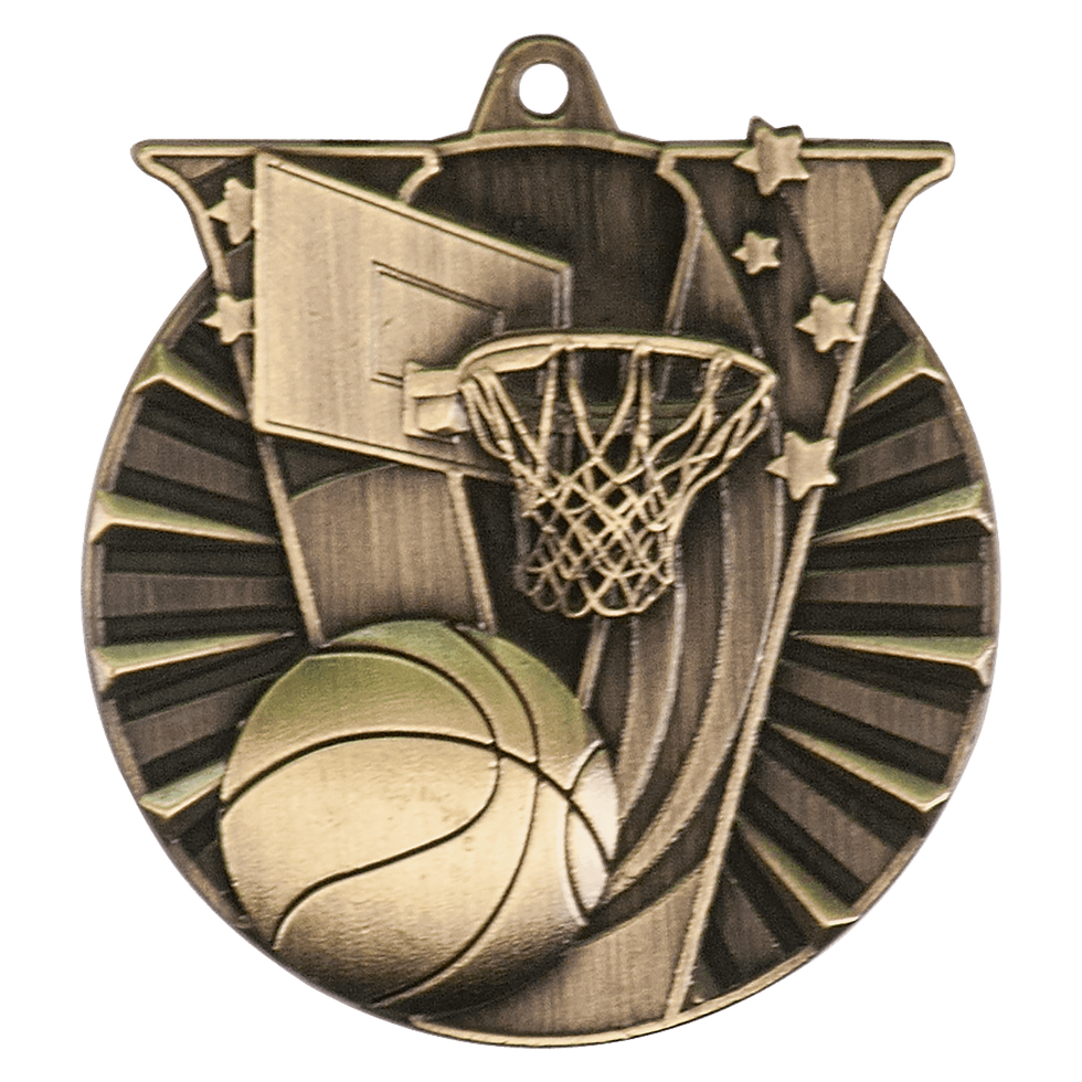 Thumbnail: 2” Basketball Victory Medal with Ribbon