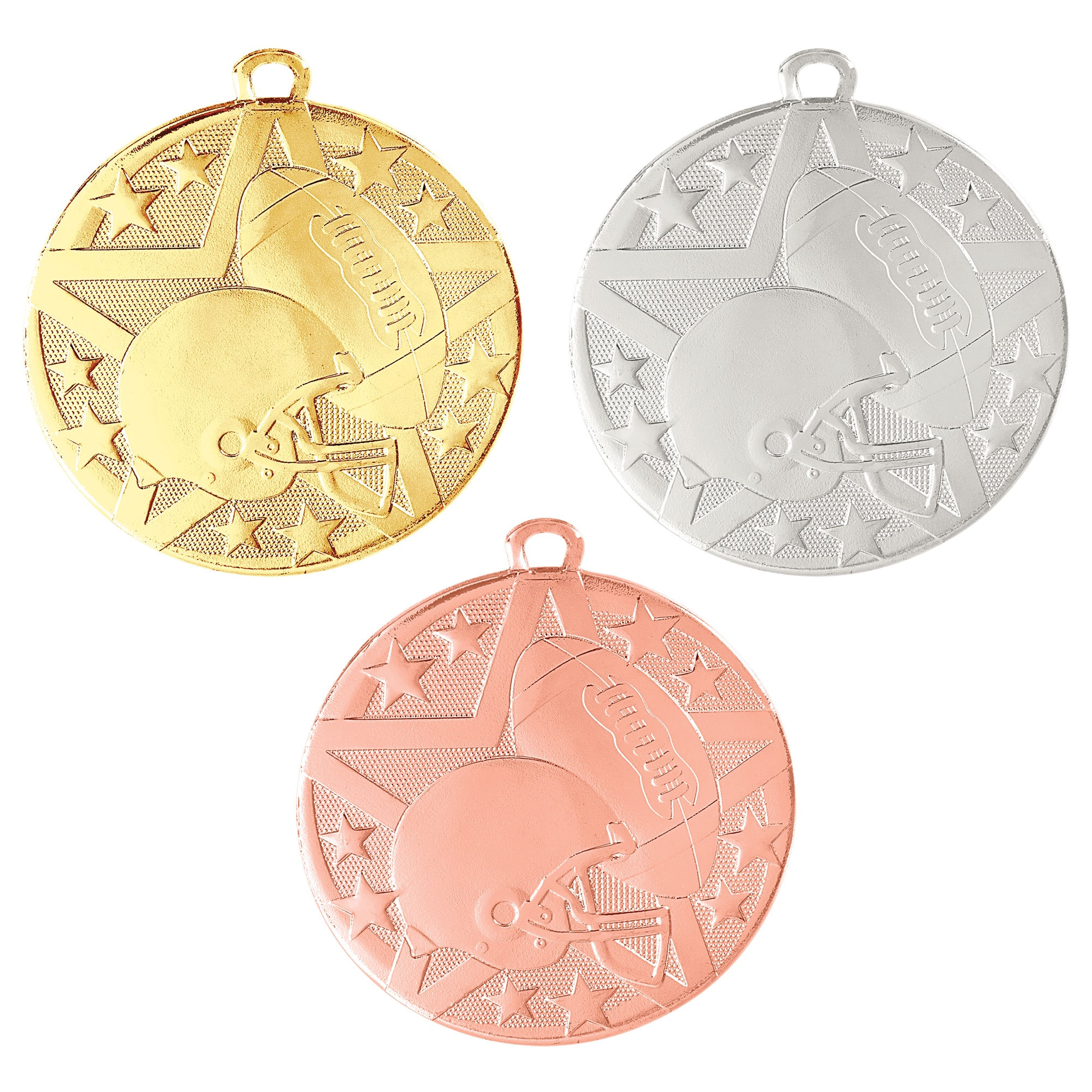 2” Football Superstar Medal with Ribbon