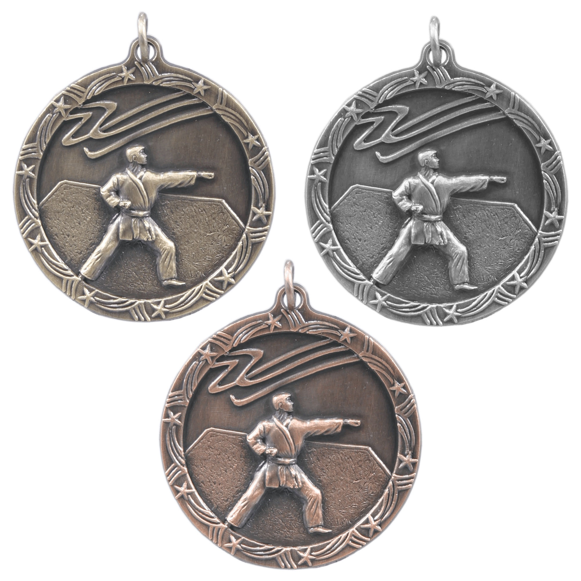 2.5" Martial Arts Shooting Star Medal with Ribbon