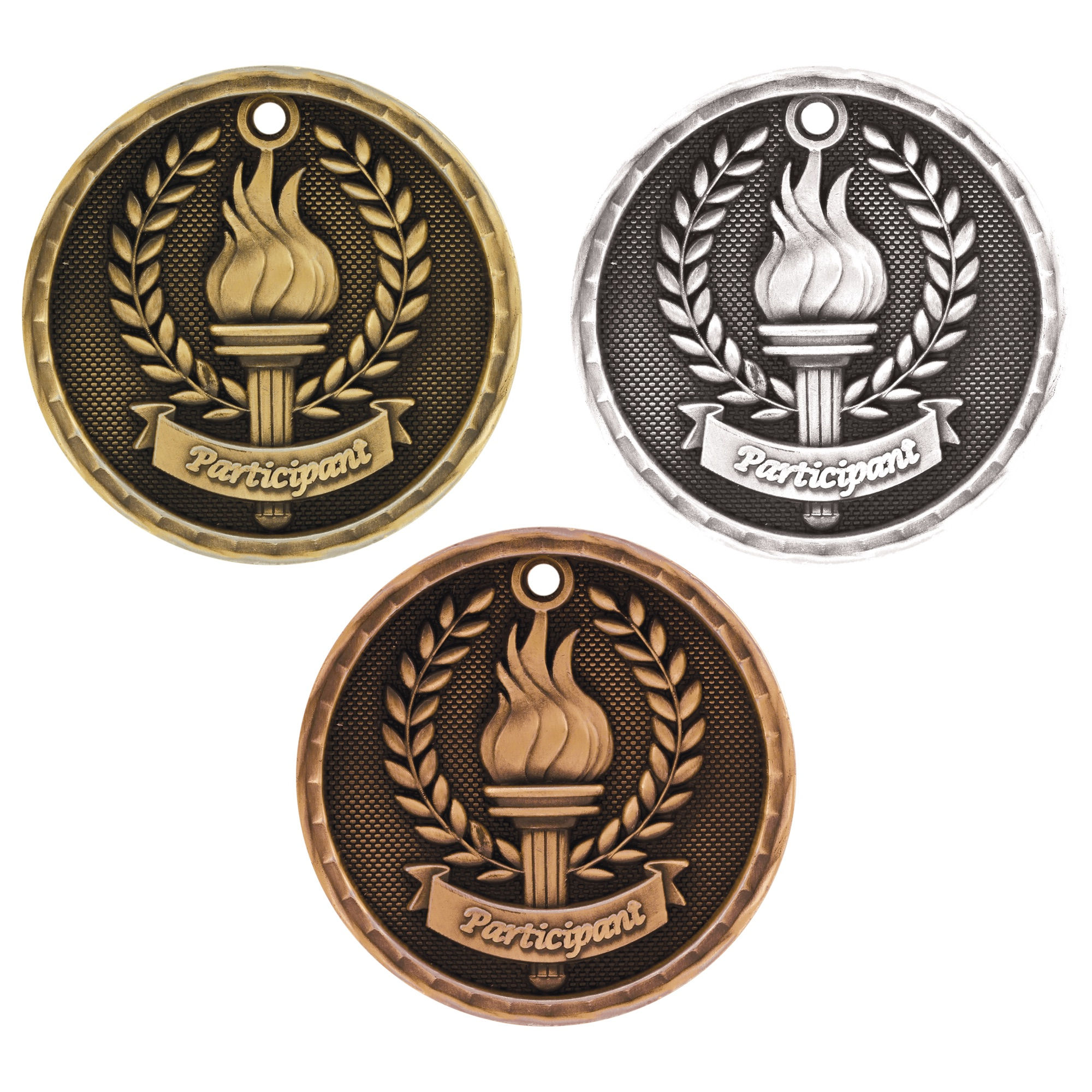 2” 3-D Participant Medal with Ribbon