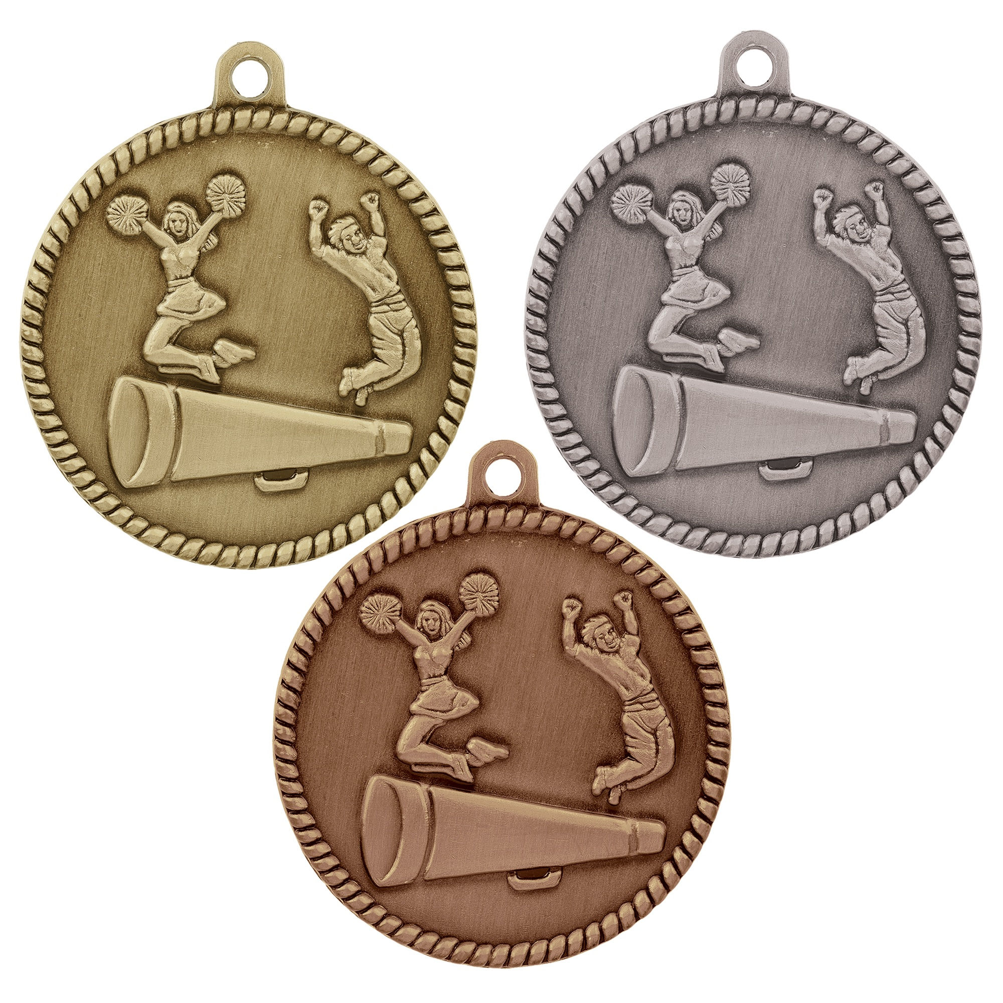 2" Cheerleading High Relief Medal with Ribbon