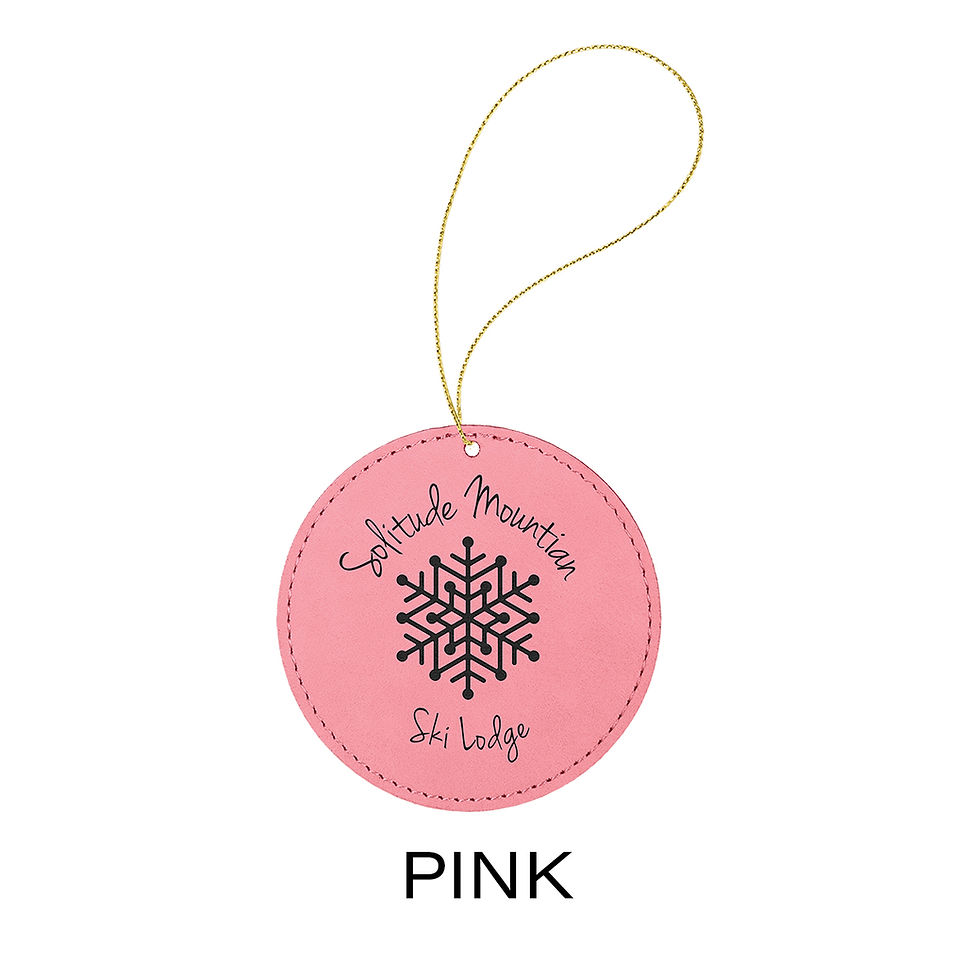 Thumbnail: Leatherette Circle Ornament with String | 9 Colors