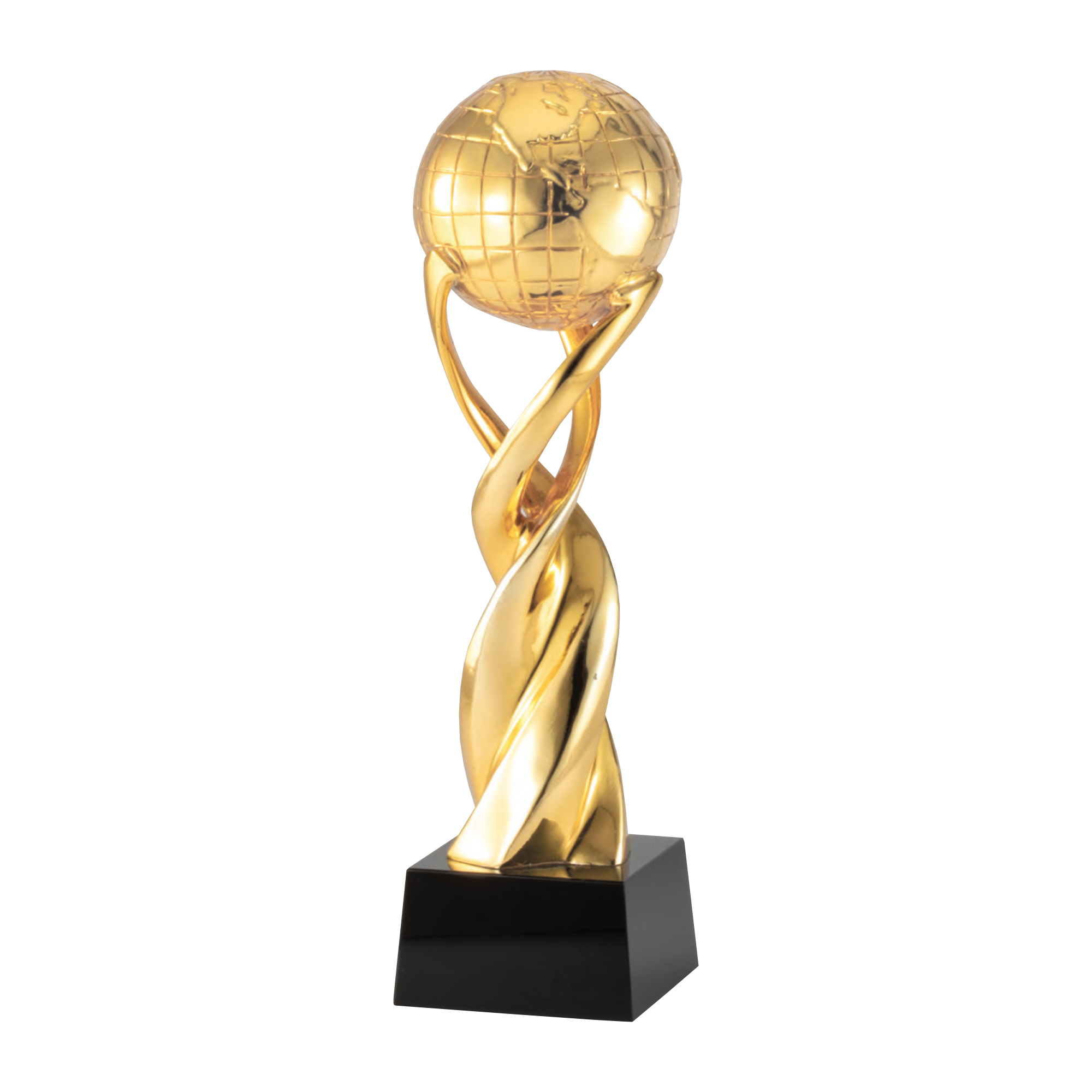 Spiral World Resin Award on Crystal Base | 3 Sizes