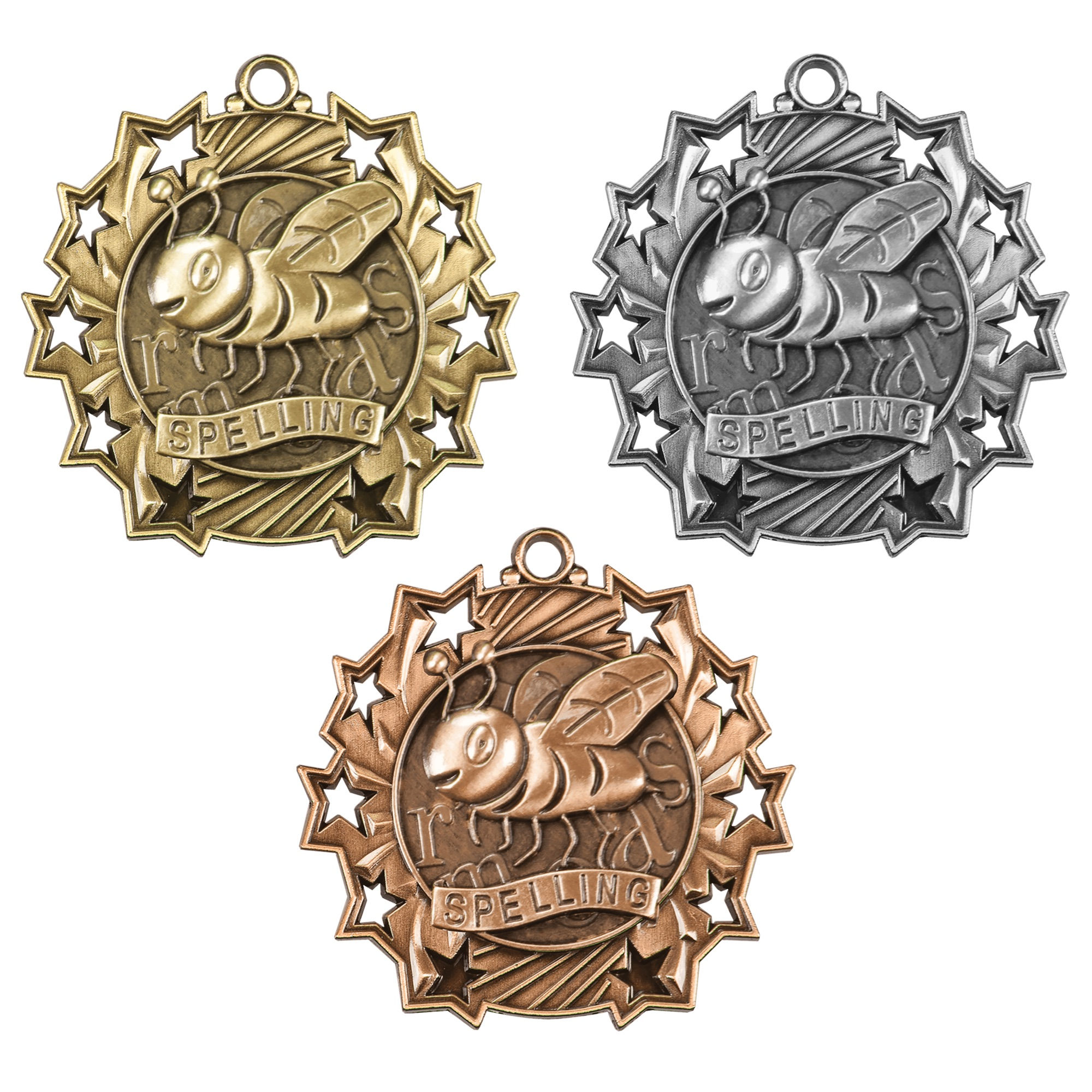 2.25” Spelling Ten Star Medal with Ribbon