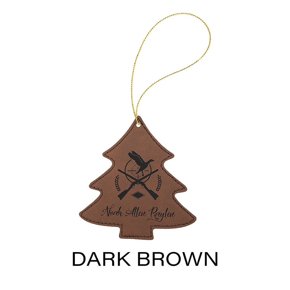 Thumbnail: Leatherette Tree Ornament with String | 9 Colors