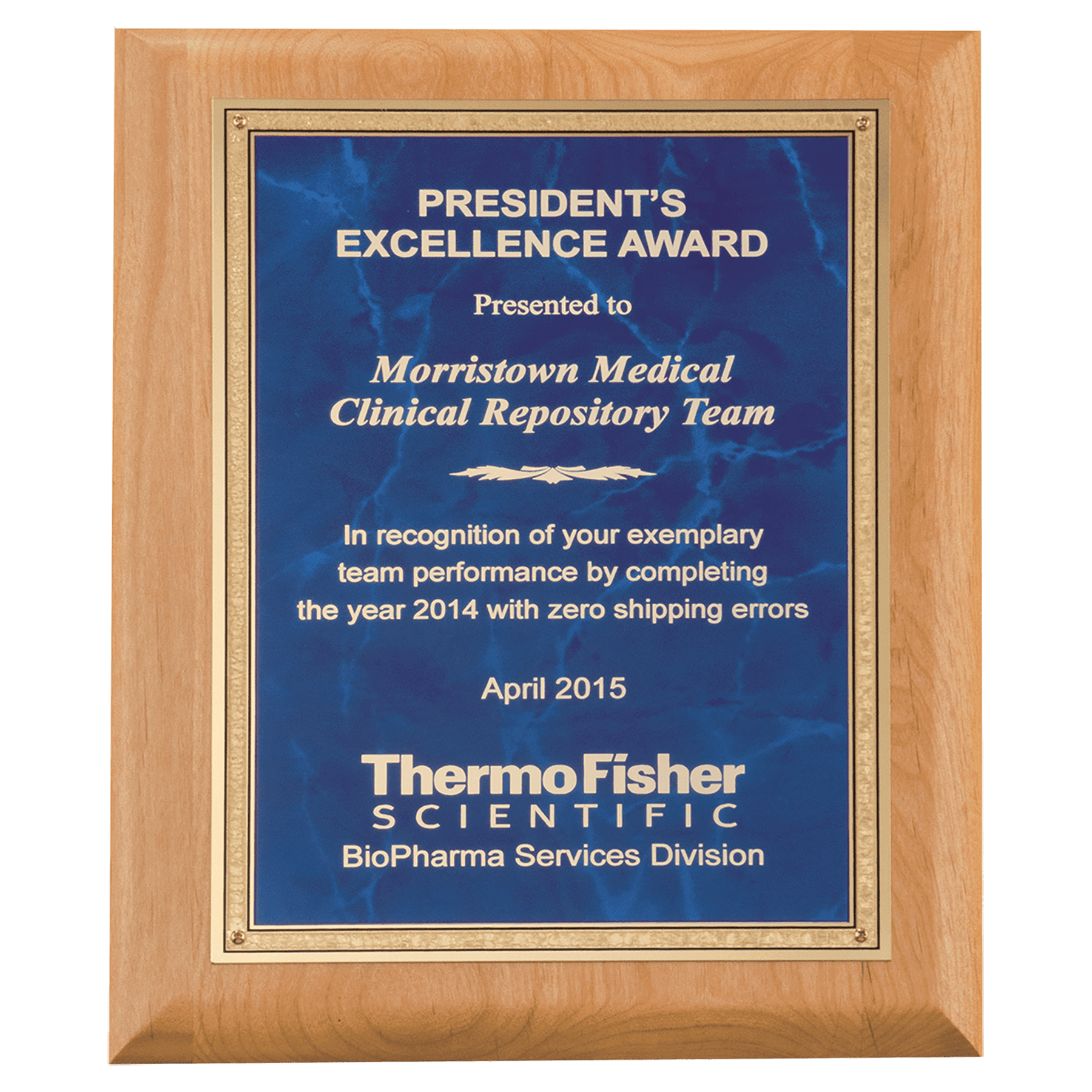 Natural Alder Wood Plaque with Sapphire Marble Gold Florentine Bordered Plate