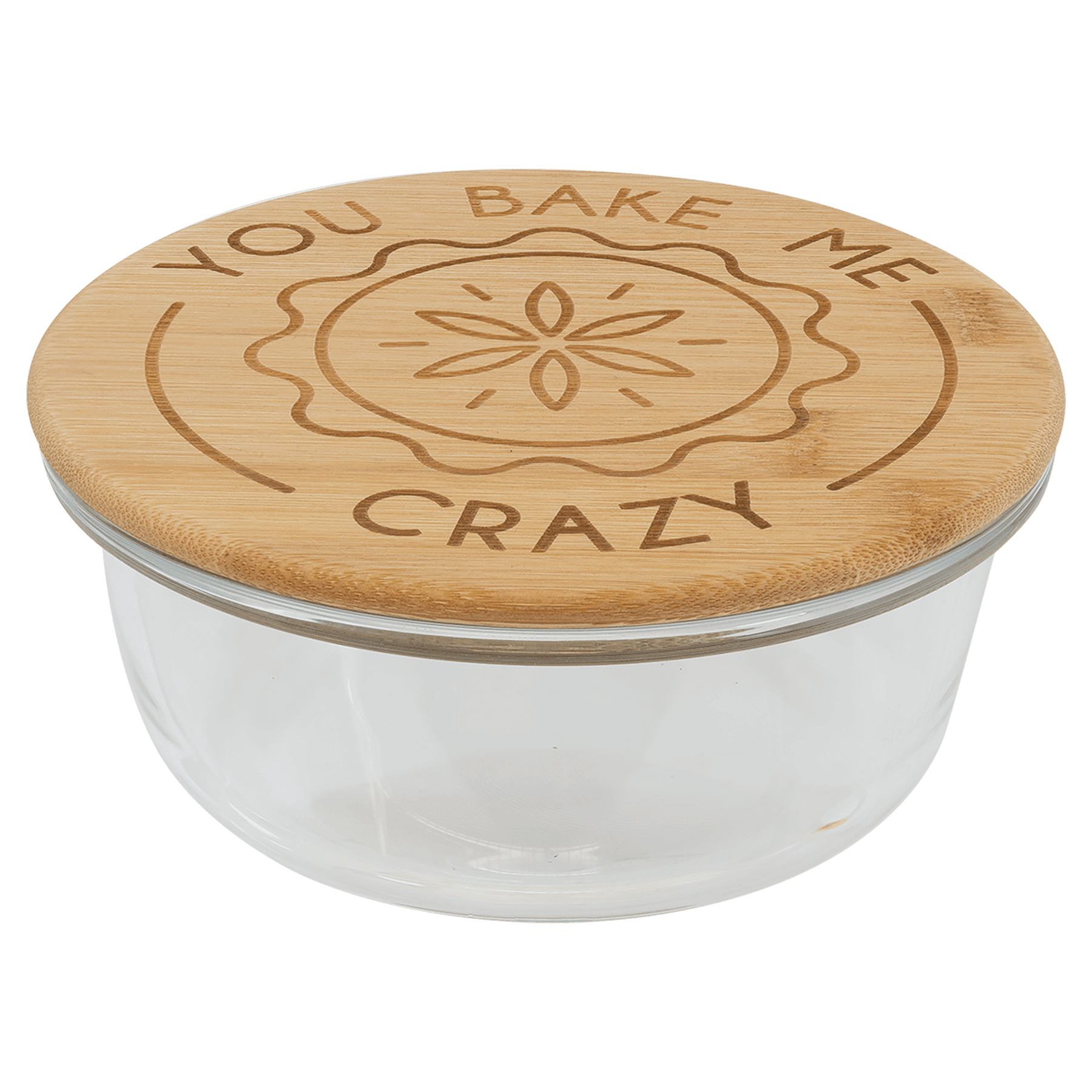 21 oz. Round Glass Container with Bamboo Lid