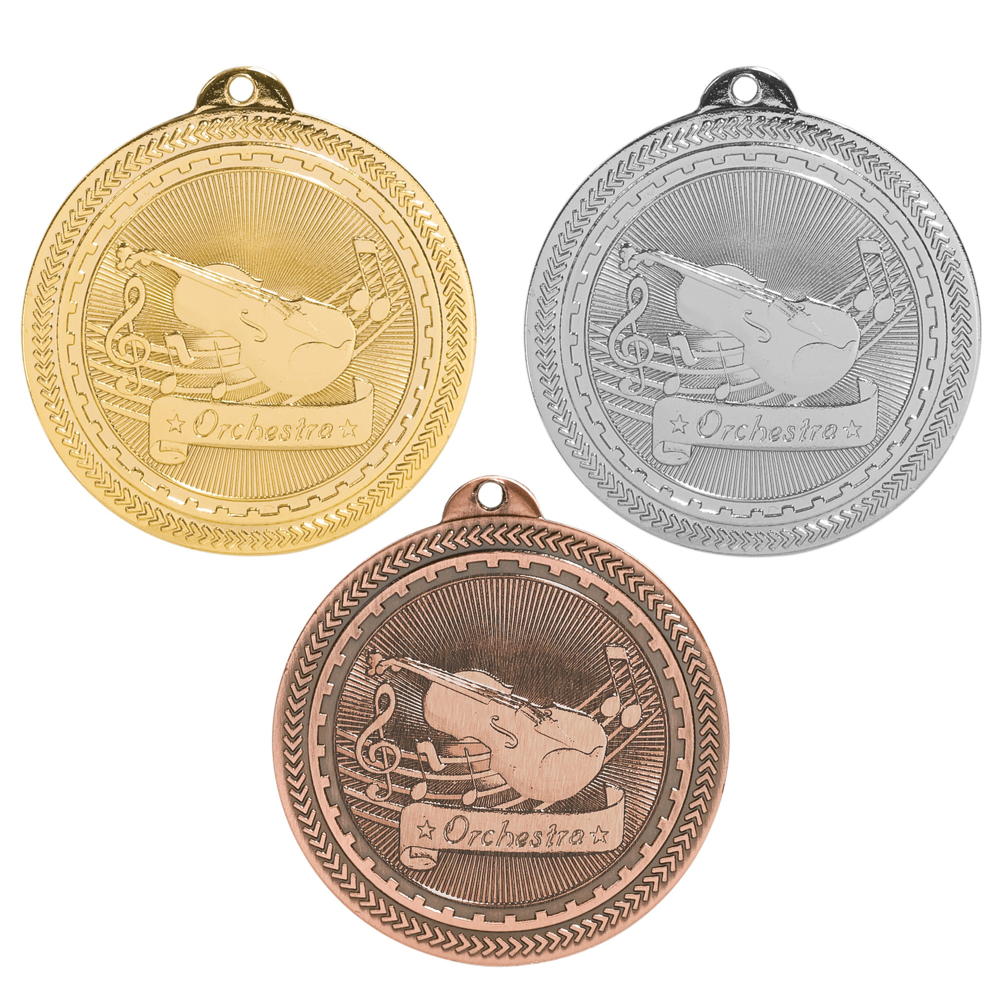 2" Orchestra BriteLazer Medal with Ribbon