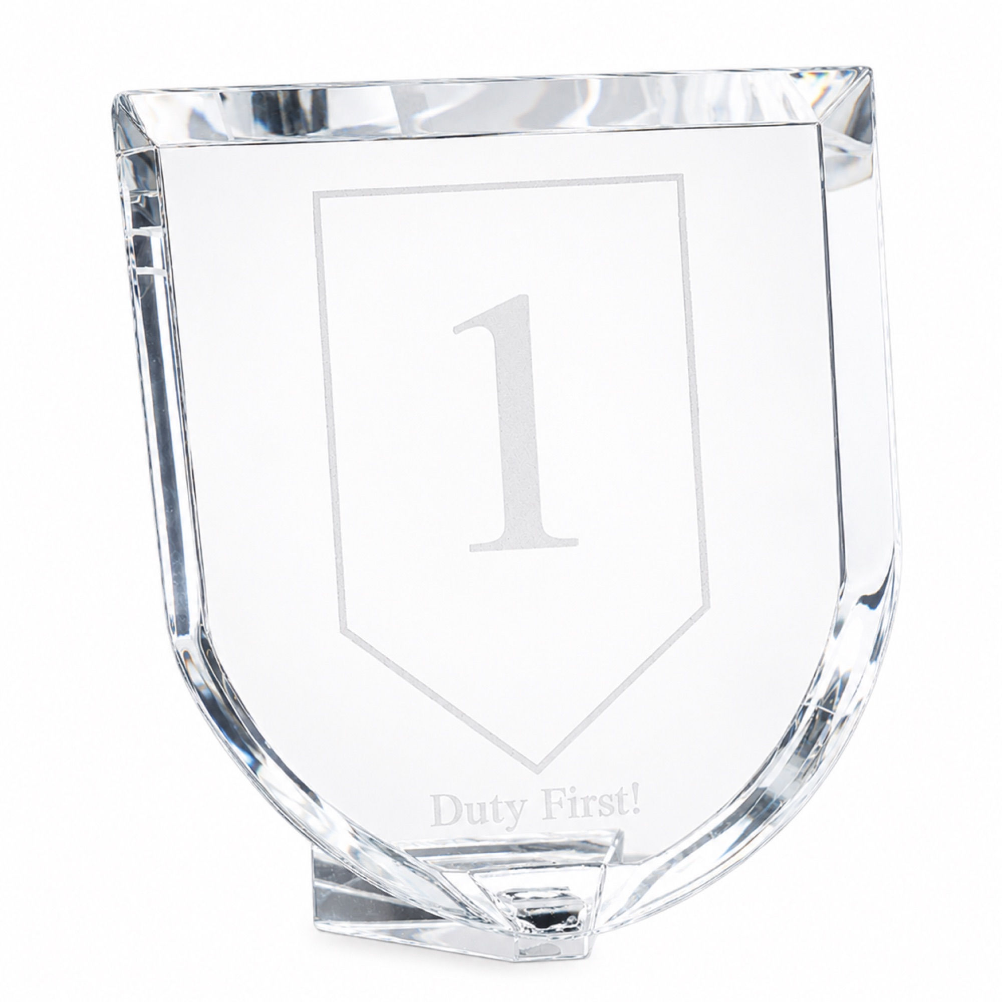 7.125" x 6.5" Optical Cut Crystal Shield Award