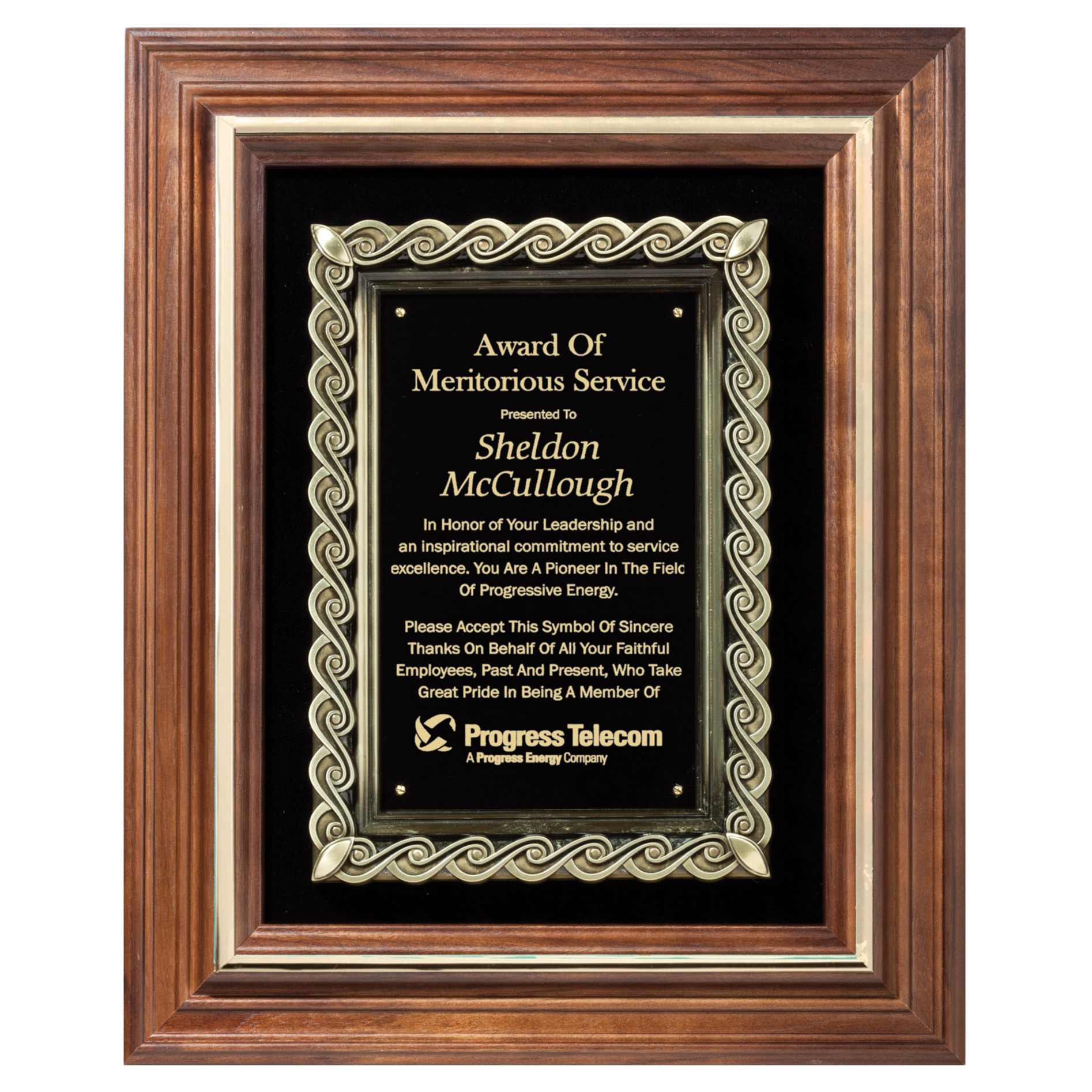 Barhill Genuine Walnut Frame Plaque with Die-Cast Mount | 2 Sizes