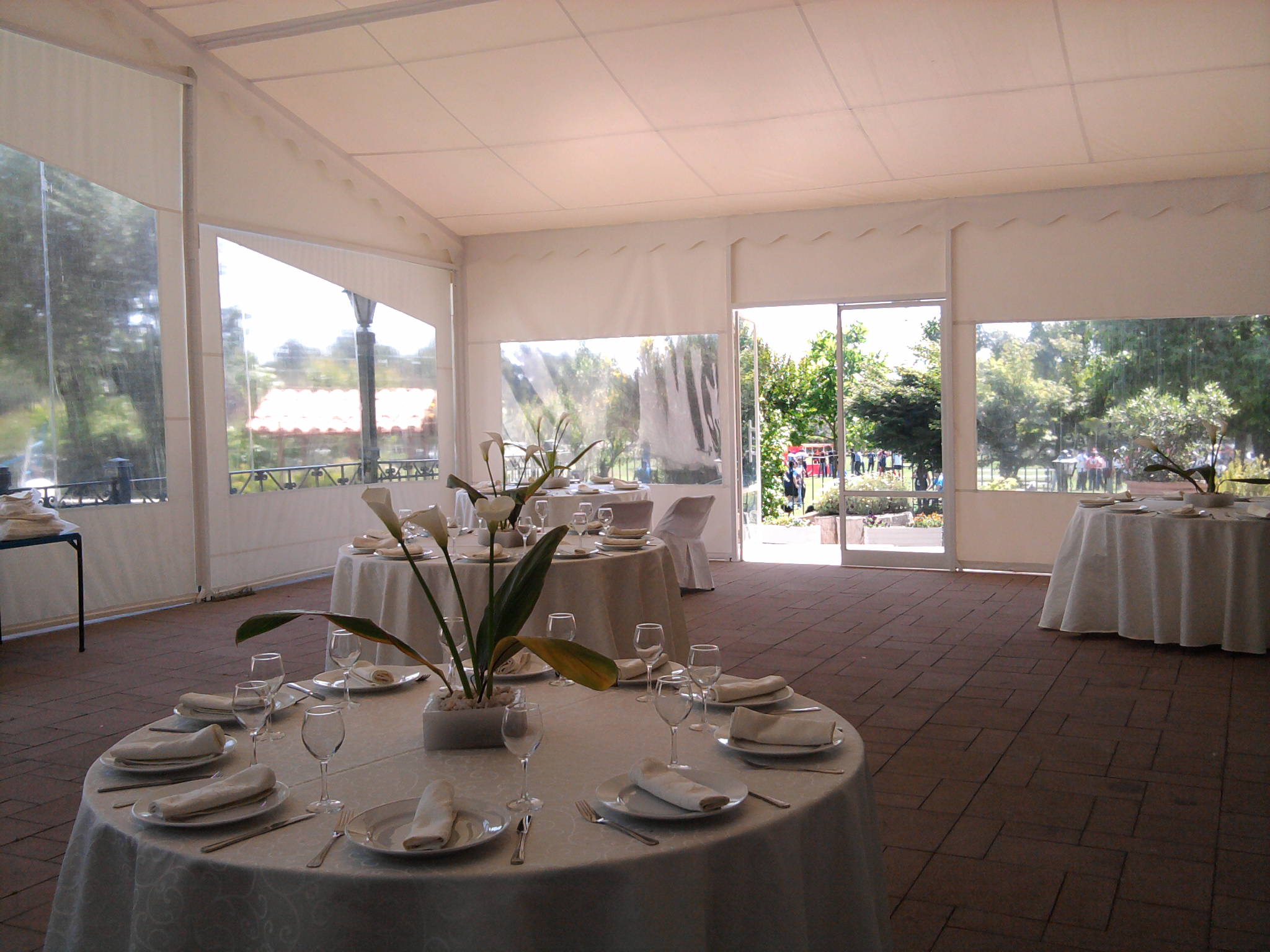 Interior ventanas carpa Eventos