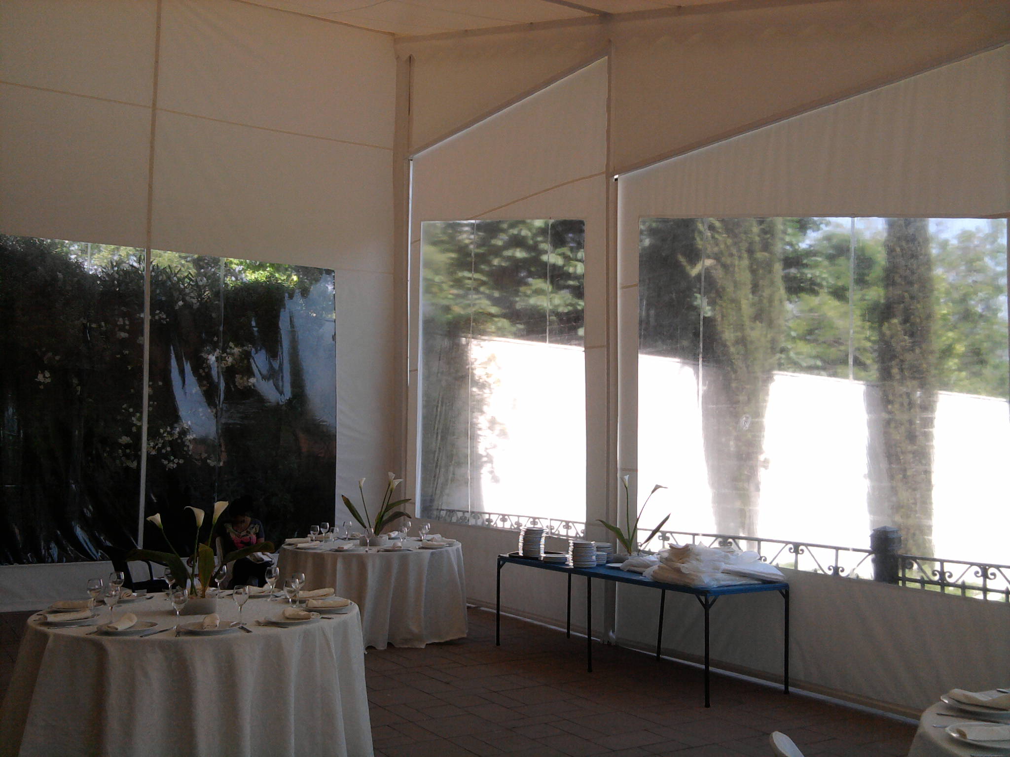 Interior ventana Carpa galpón evento