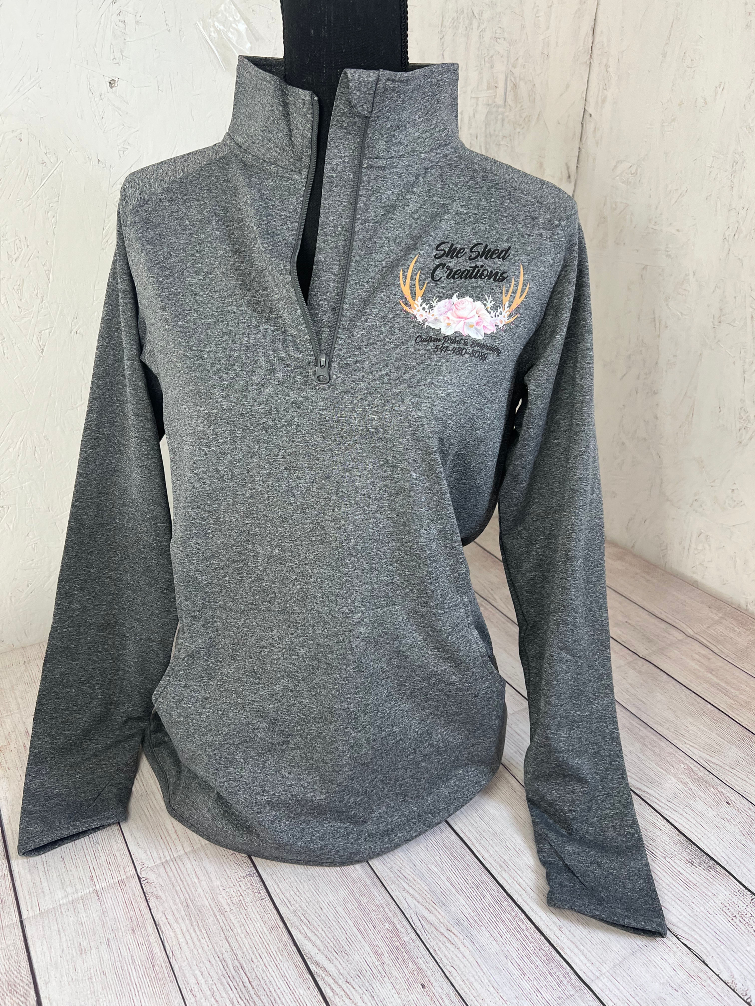 Ladies Sport-Tek Moisture Wix Long Sleeve with pockets She Shed Creations Shirt