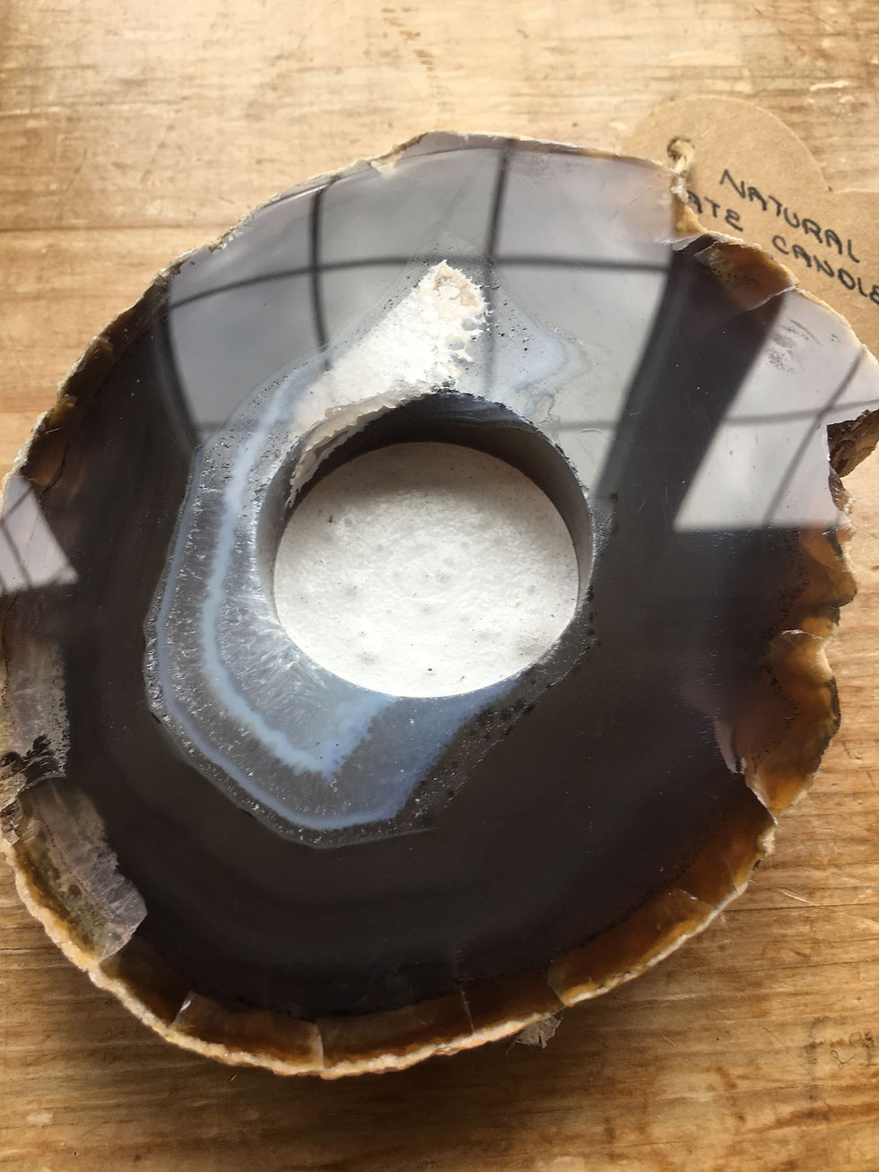 Natural Agate Candle Holder