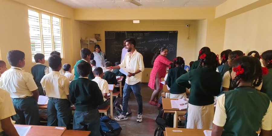 Providing Books to all the Students in Vidya Jothi School, BTM Layout, Bangalore