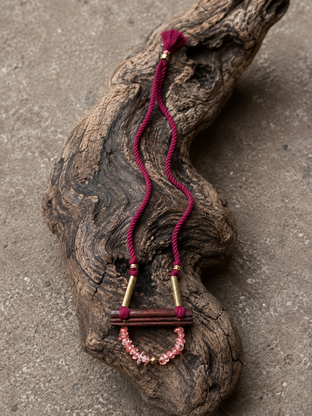 साज - Sangati Handcrafted Wooden Brass Neckpiece